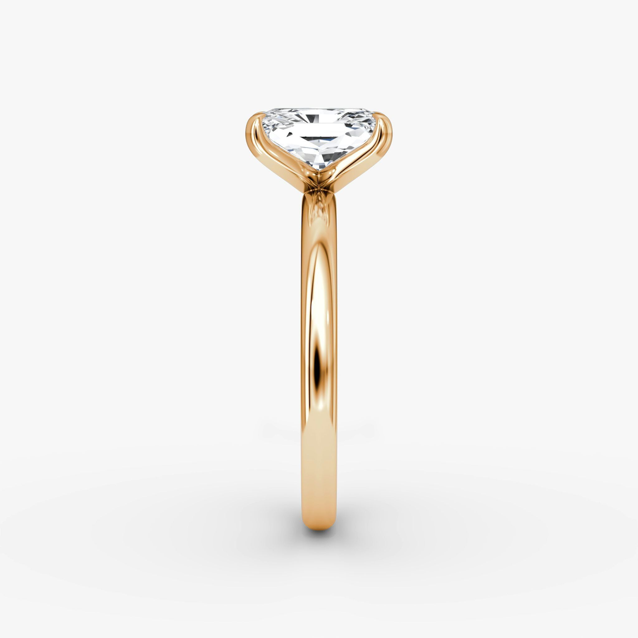 The Classic | Radiant | 14k | Rose Gold | bandAccent: Plain | bandWidth: large | diamondOrientation: vertical | caratWeight: other