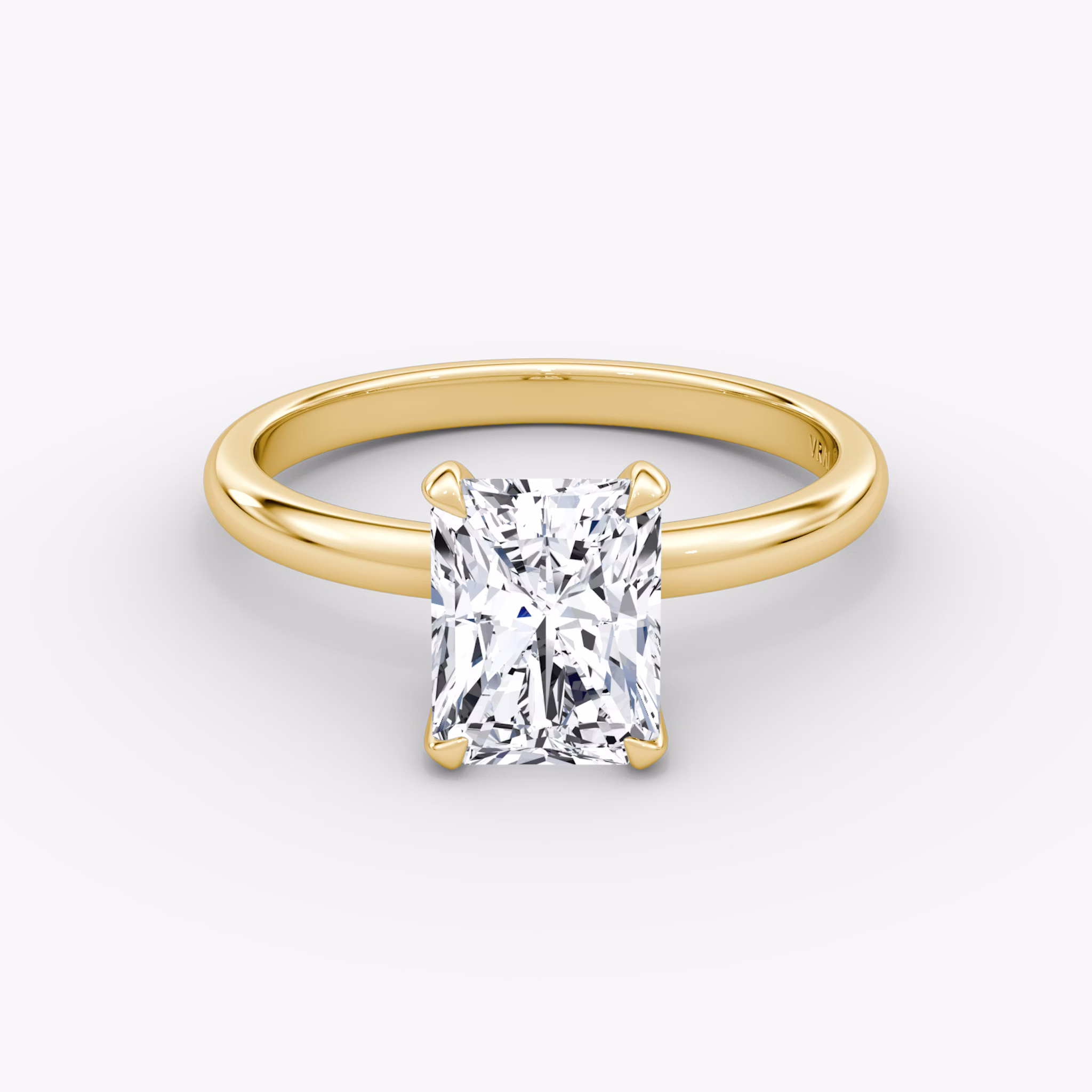 The Classic | Radiant | 18k | Yellow Gold | bandAccent: Plain | bandWidth: large | diamondOrientation: vertical | caratWeight: other