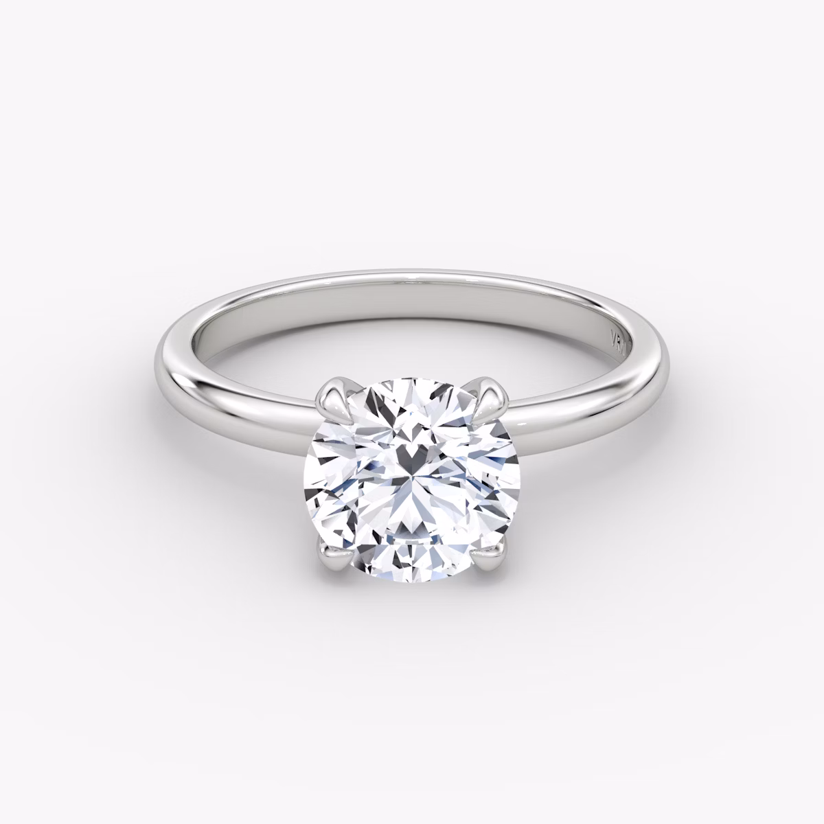 The Classic | Round Brilliant | Platinum | bandAccent: Plain | bandWidth: large | caratWeight: 1.5ct | diamondOrientation: vertical