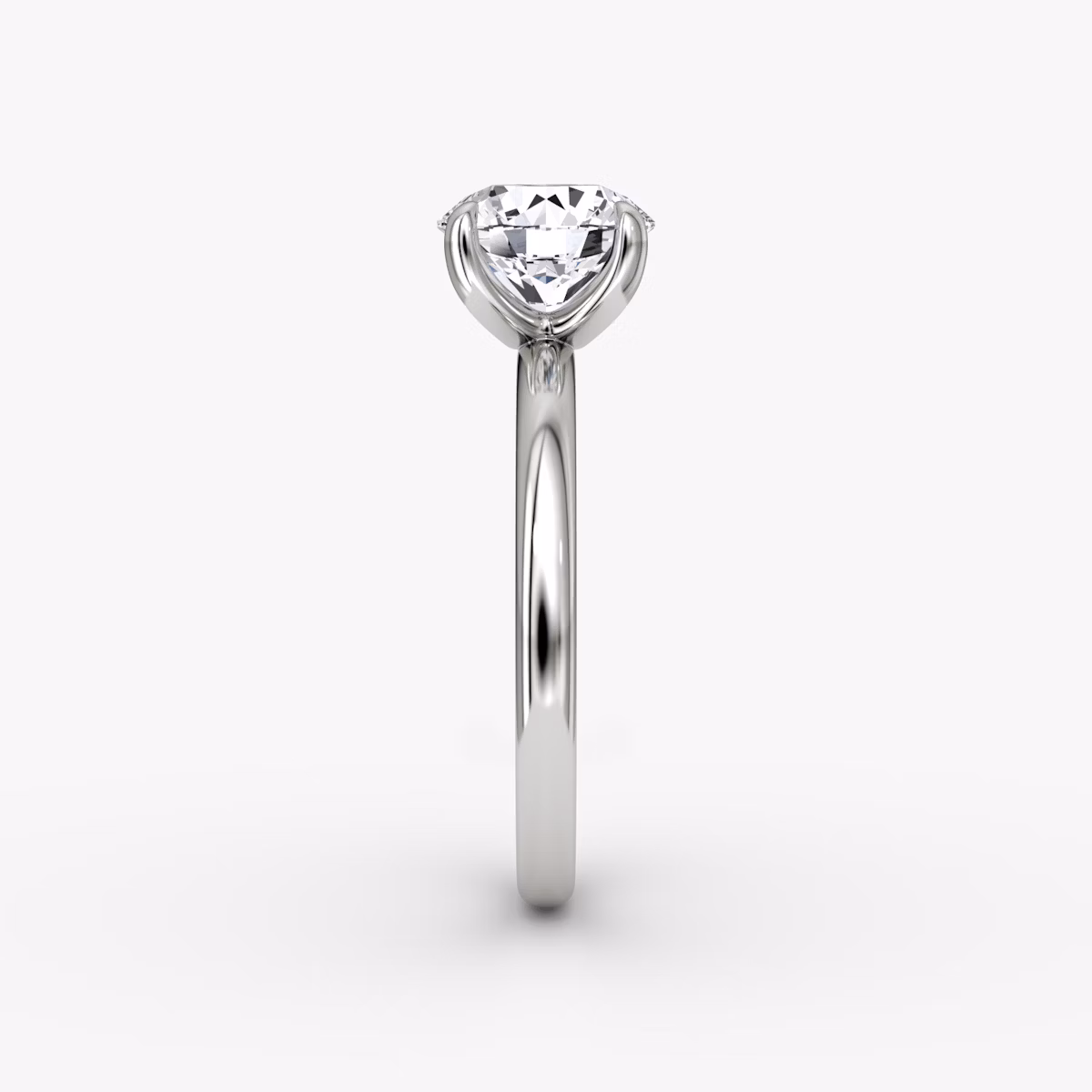 The Classic | Round Brilliant | Platinum | bandAccent: Plain | bandWidth: large | caratWeight: 1.5ct | diamondOrientation: vertical