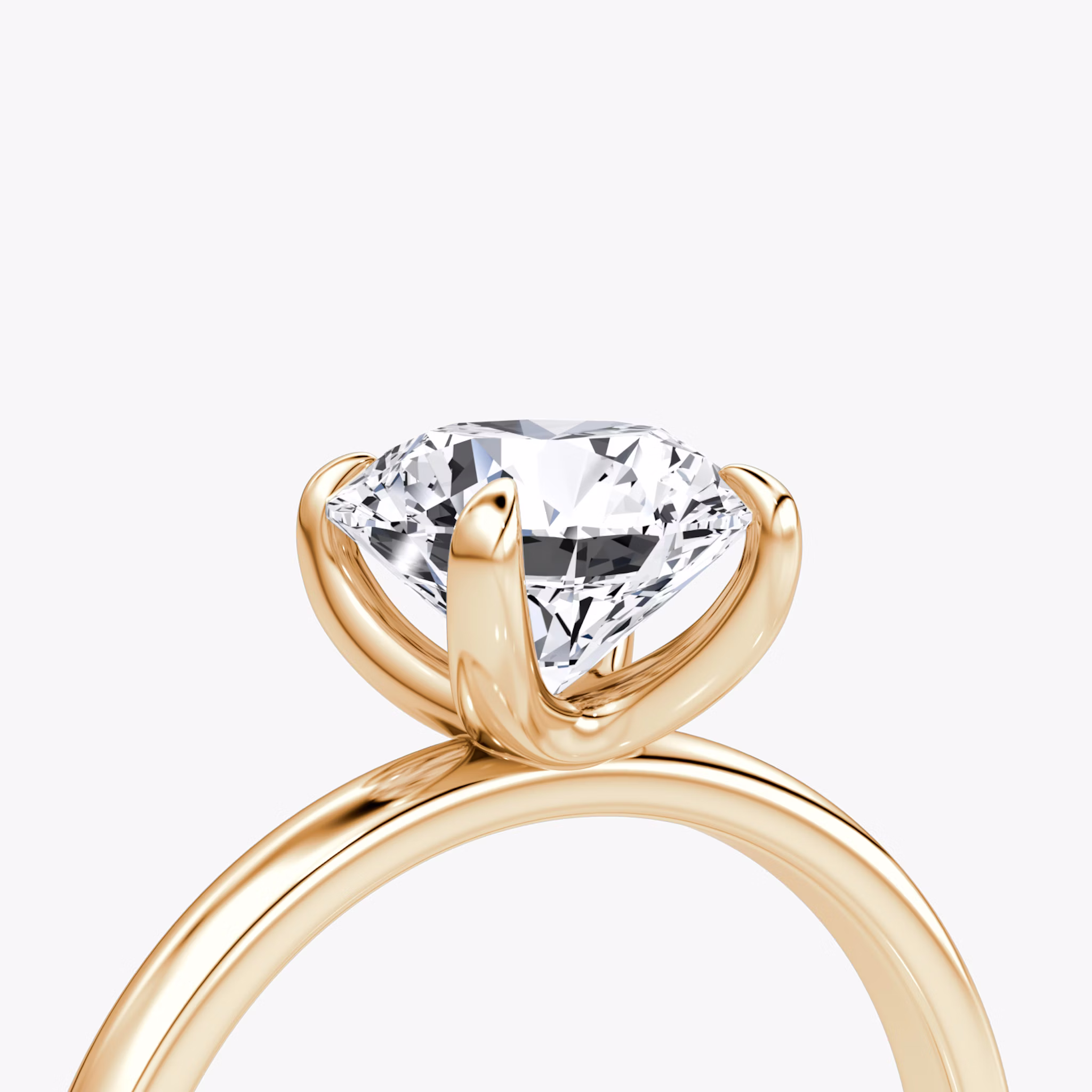 The Classic | Round Brilliant | 14k | Rose Gold | bandAccent: Plain | bandWidth: large | caratWeight: other | diamondOrientation: vertical