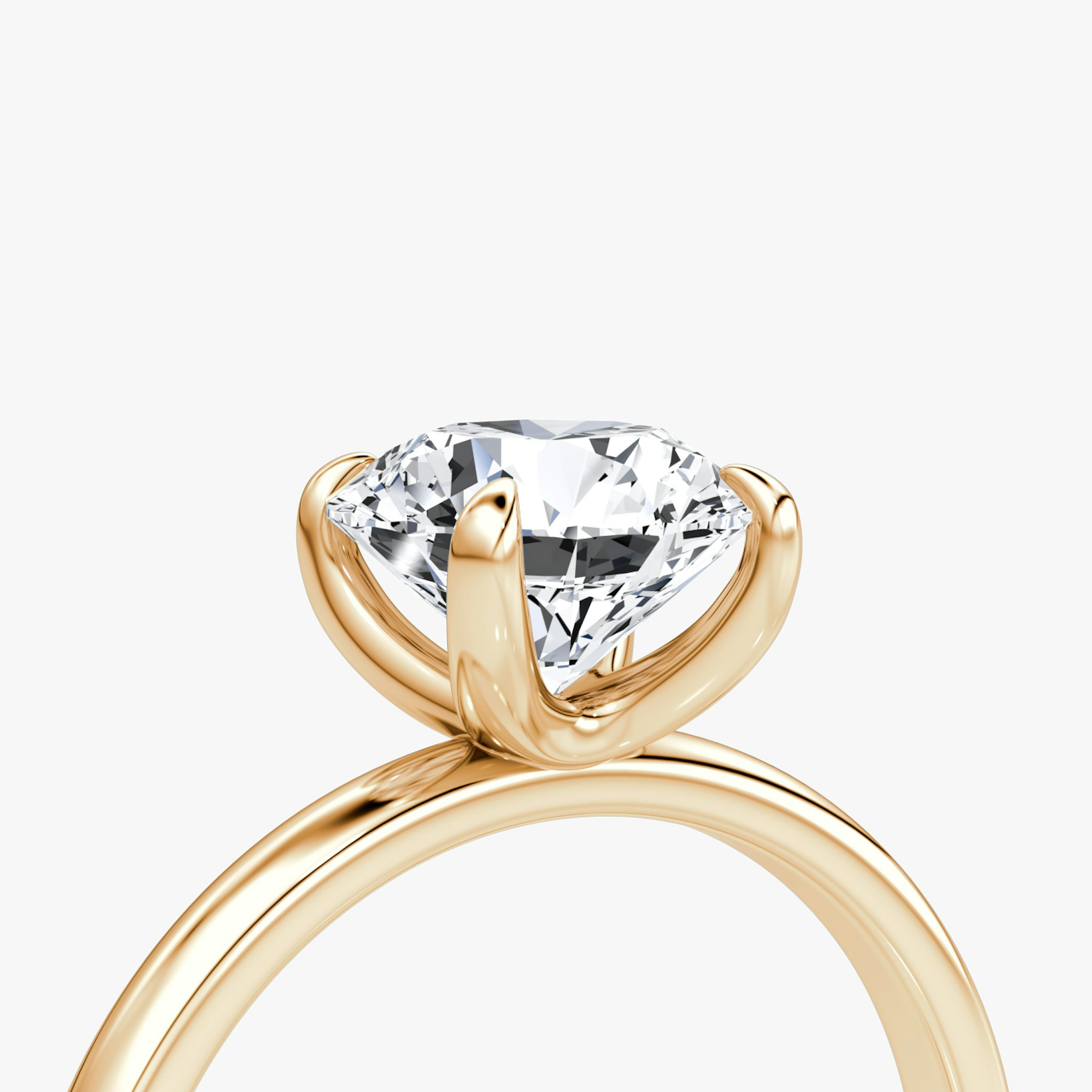 The Classic | Round Brilliant | 14k | Rose Gold | bandAccent: Plain | bandWidth: large | caratWeight: other | diamondOrientation: vertical