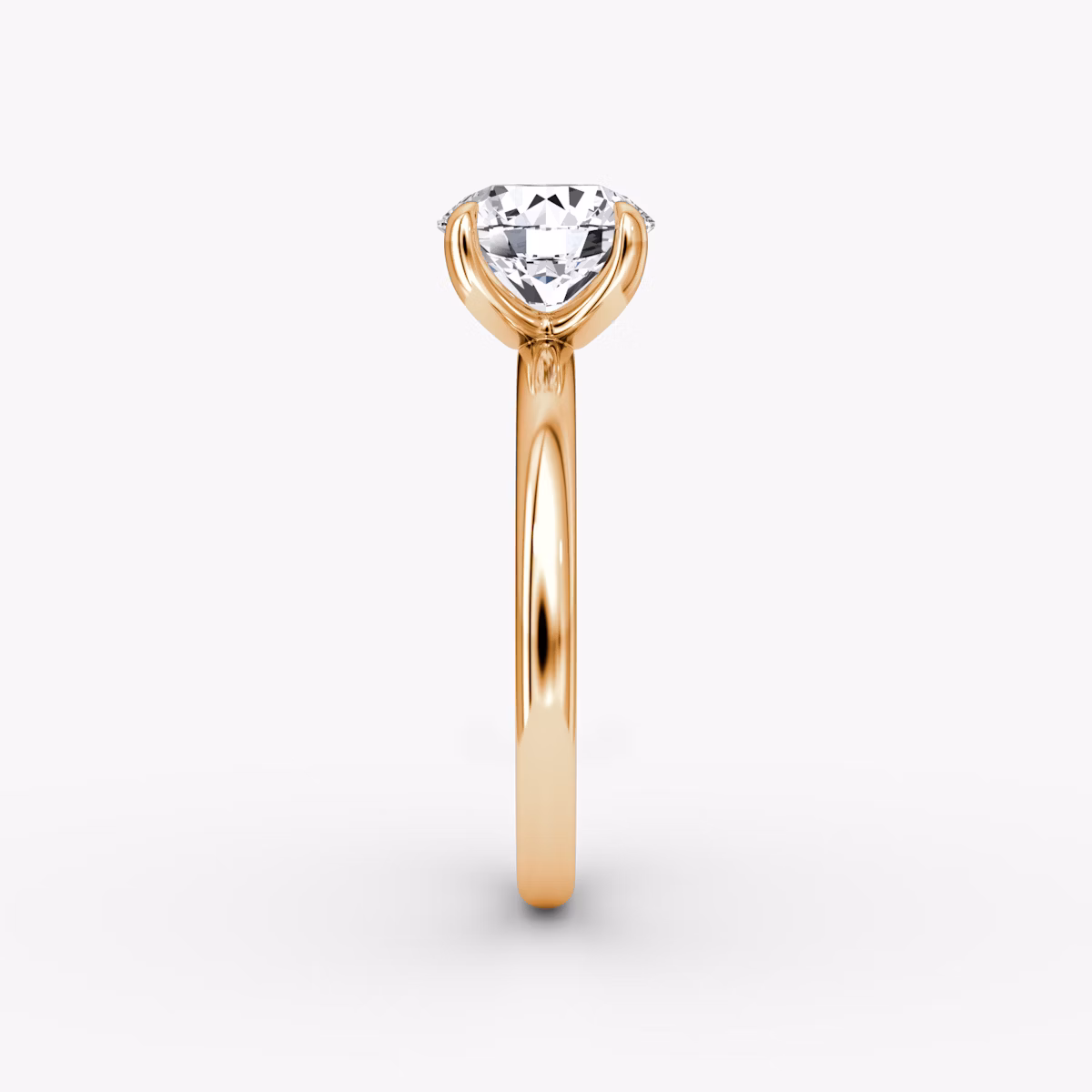 The Classic | Round Brilliant | 14k | Rose Gold | bandAccent: Plain | bandWidth: large | caratWeight: 1.5ct | diamondOrientation: vertical