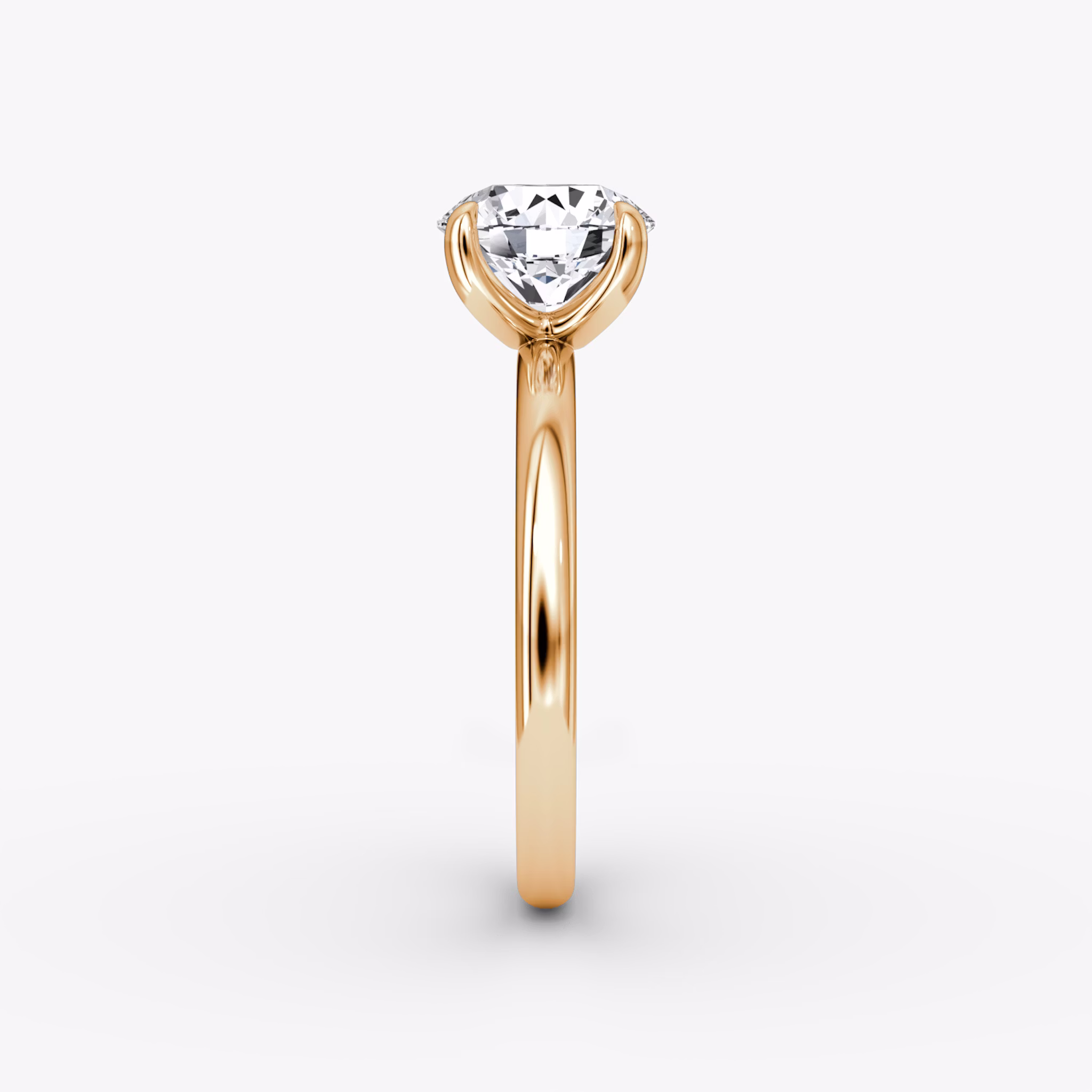 The Classic | Round Brilliant | 14k | Rose Gold | bandAccent: Plain | bandWidth: large | caratWeight: other | diamondOrientation: vertical
