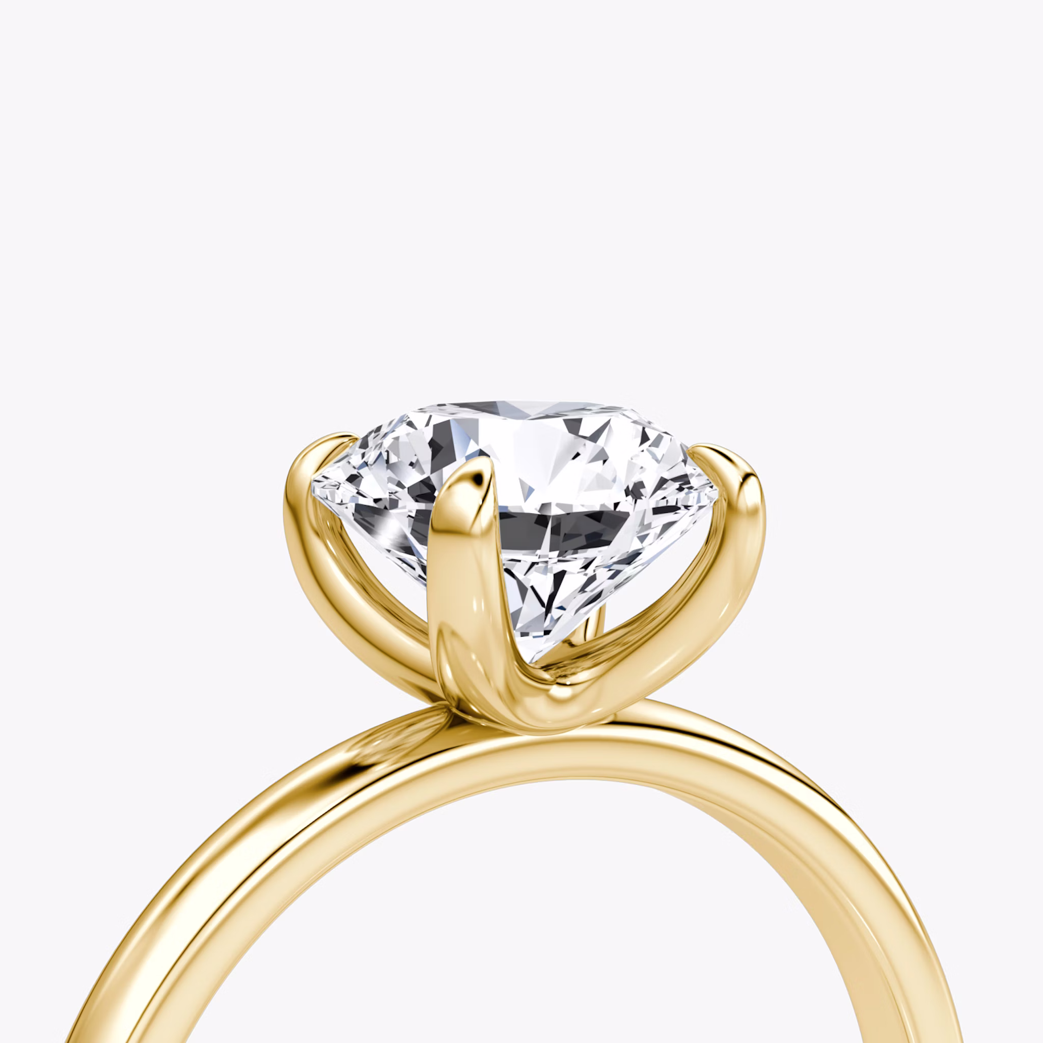 The Classic | Round Brilliant | 18k | Yellow Gold | bandAccent: Plain | bandWidth: large | caratWeight: other | diamondOrientation: vertical