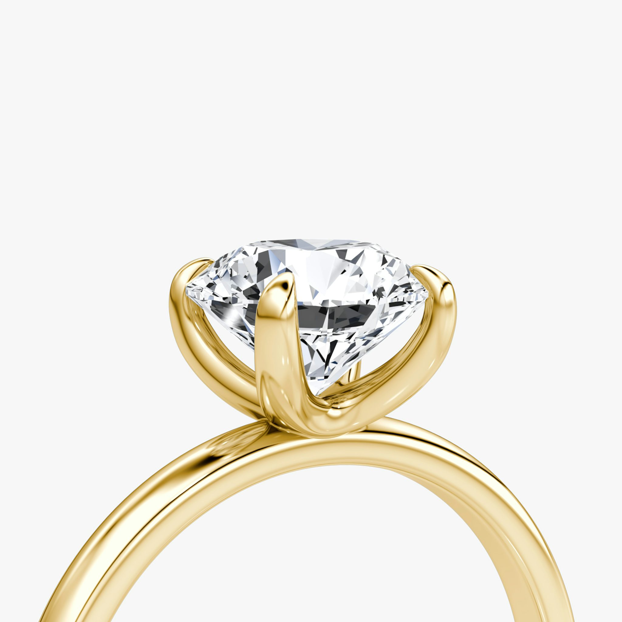 The Classic | Round Brilliant | 18k | Yellow Gold | bandAccent: Plain | bandWidth: large | caratWeight: other | diamondOrientation: vertical