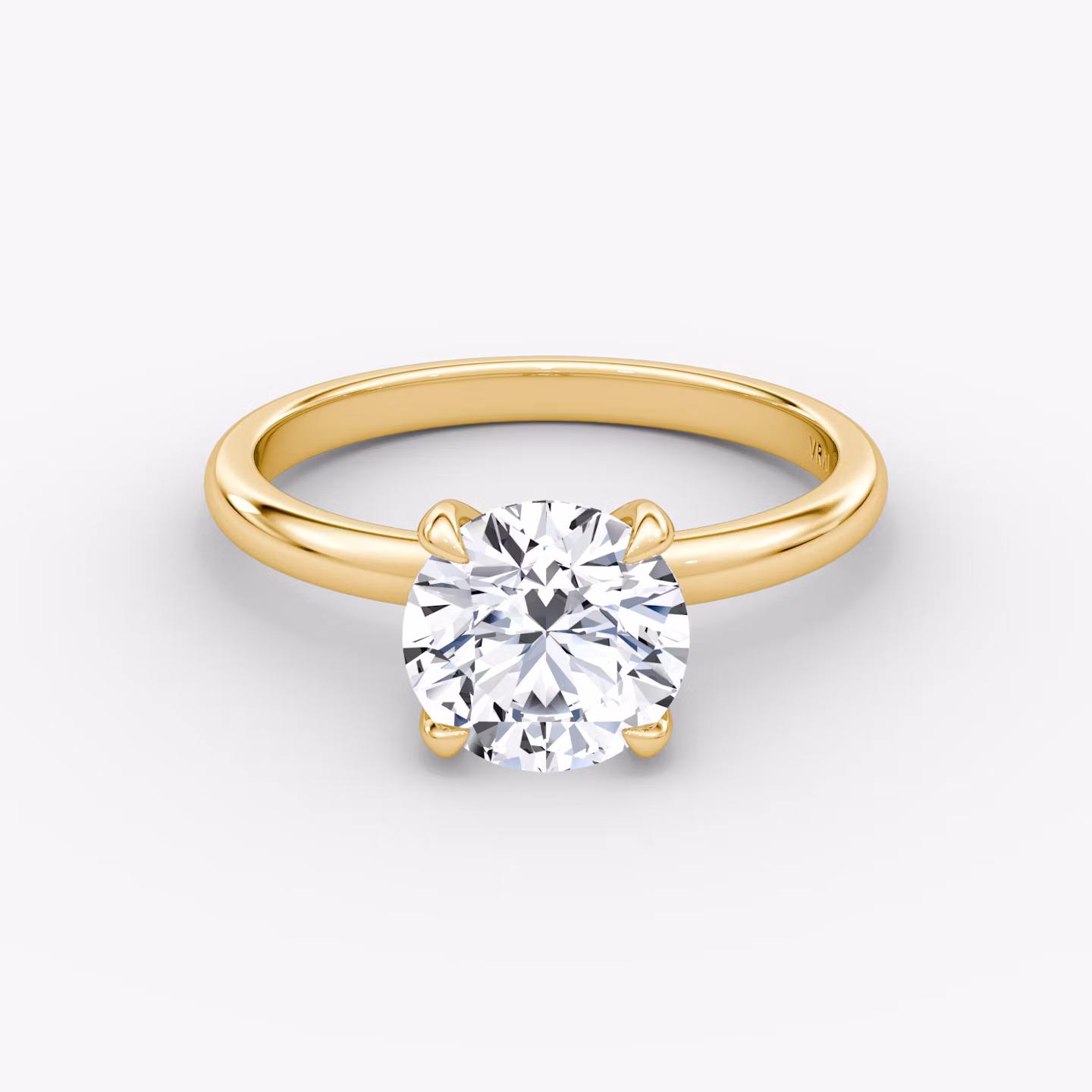 The Classic | Round Brilliant | 18k | Yellow Gold | bandAccent: Plain | bandWidth: large | caratWeight: 1.5ct | diamondOrientation: vertical