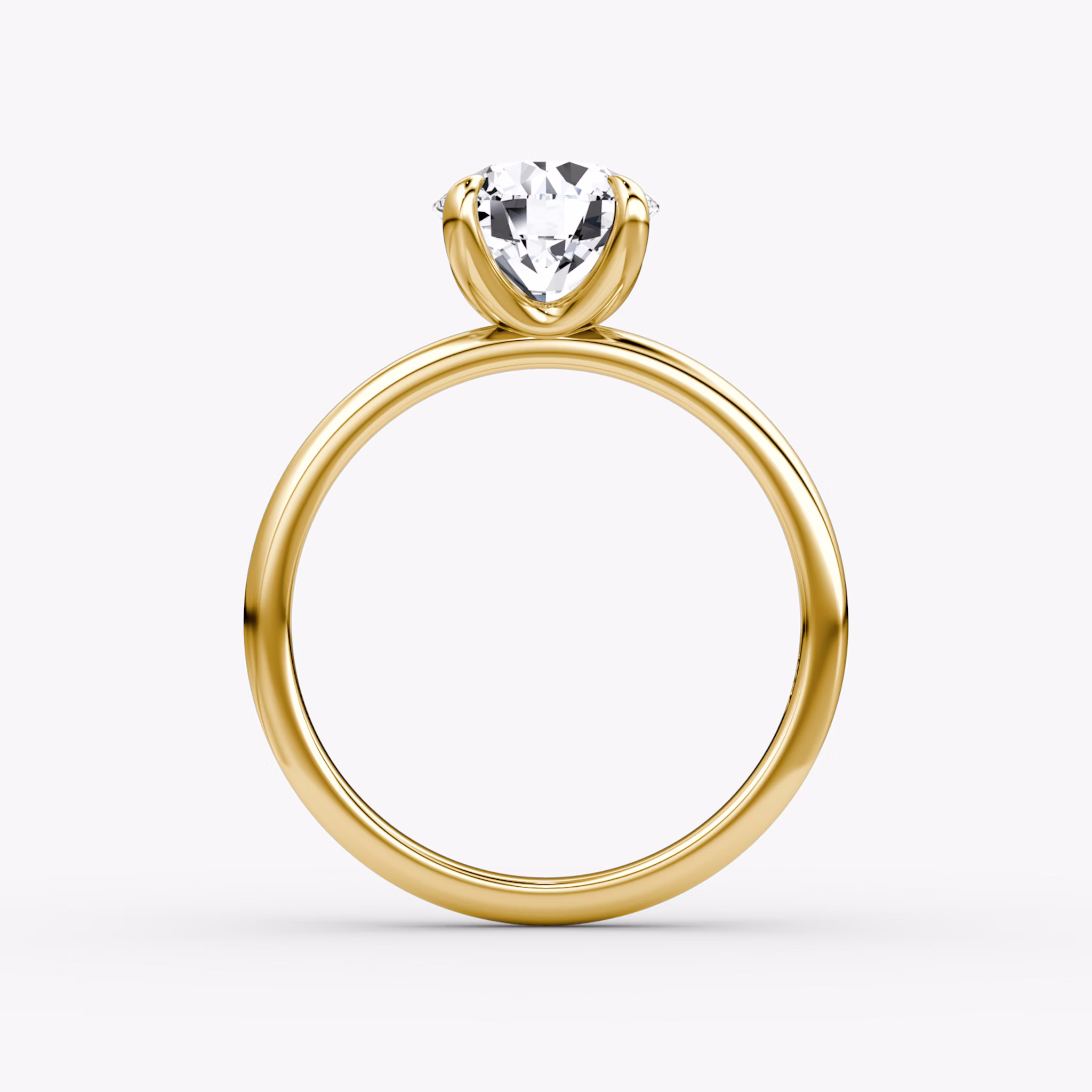 The Classic | Round Brilliant | 18k | Yellow Gold | bandAccent: Plain | bandWidth: large | caratWeight: other | diamondOrientation: vertical
