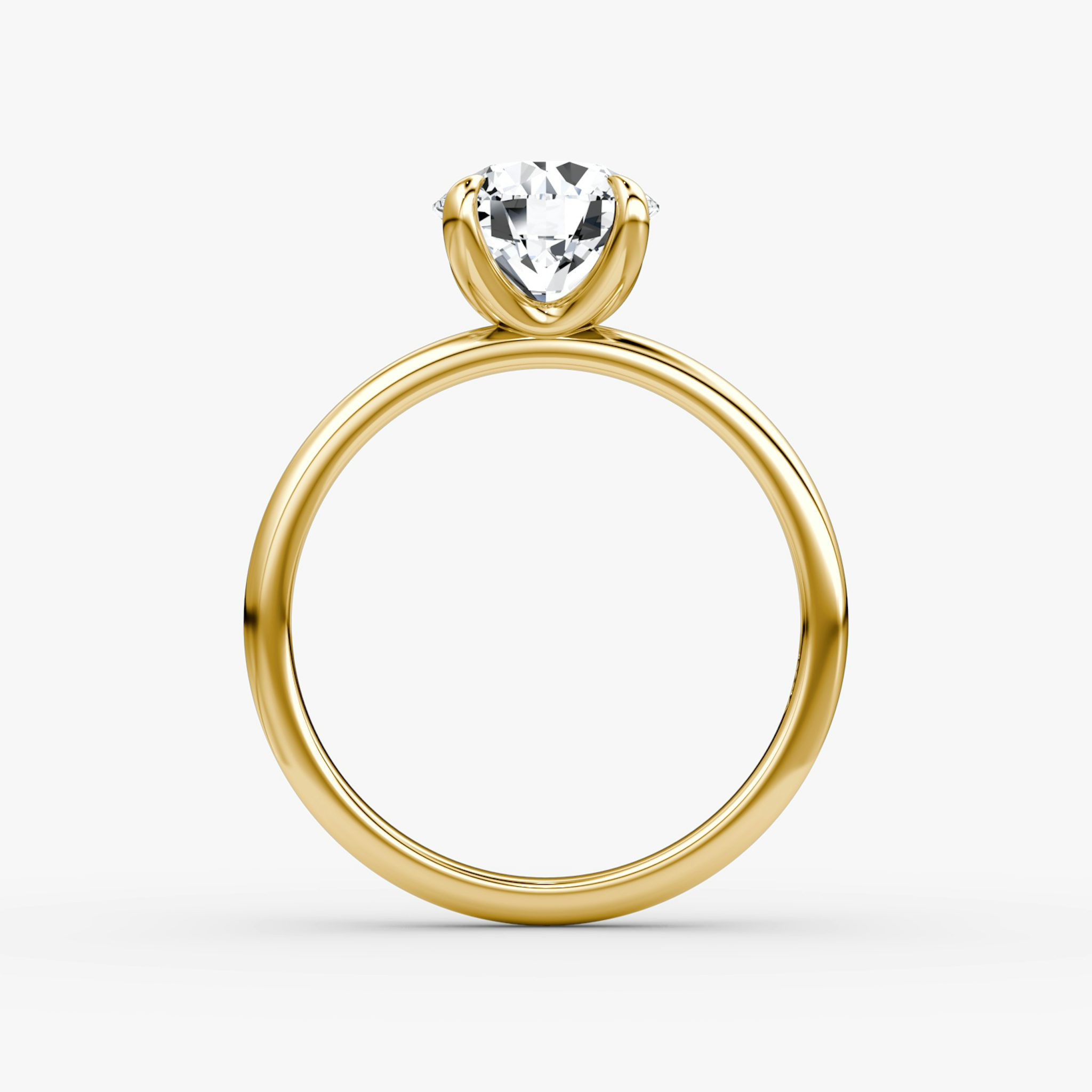 The Classic | Round Brilliant | 18k | Yellow Gold | bandAccent: Plain | bandWidth: large | caratWeight: other | diamondOrientation: vertical