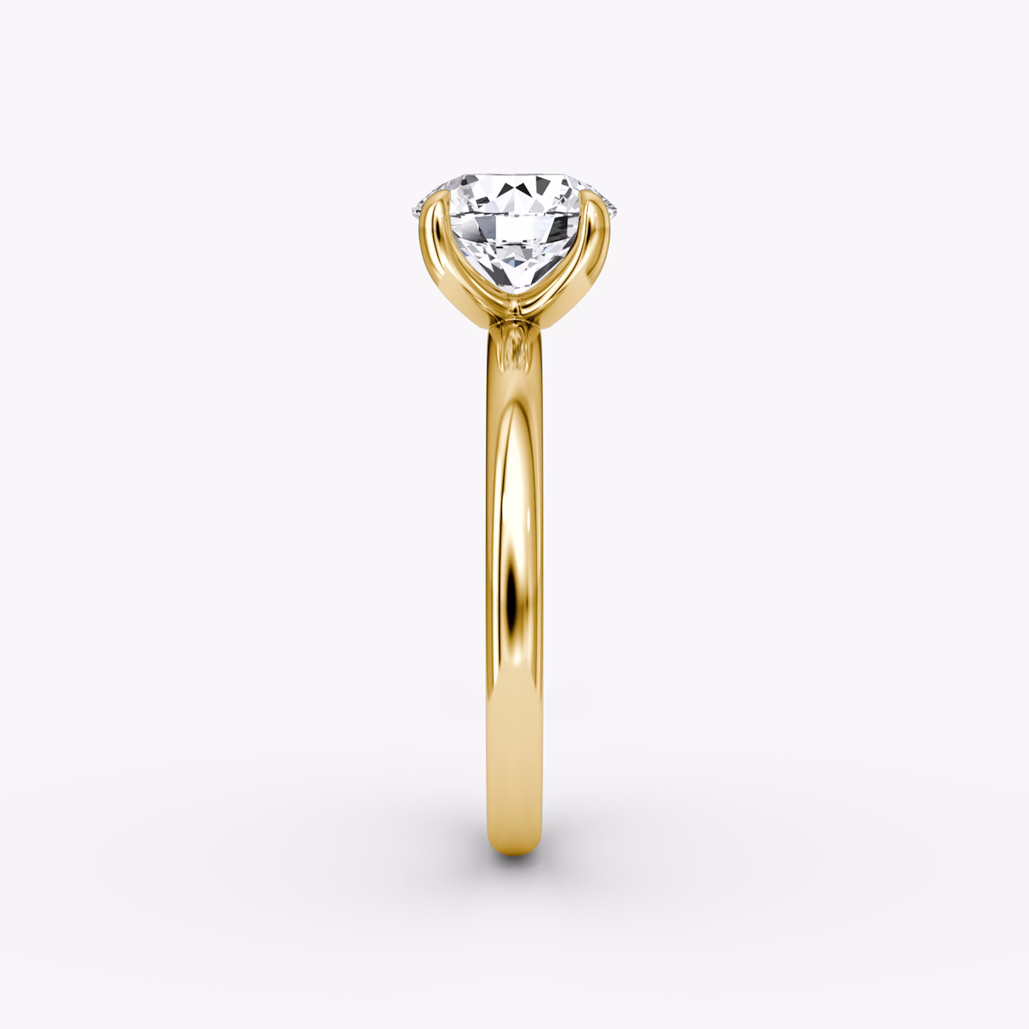 The Classic | Round Brilliant | 18k | Yellow Gold | bandAccent: Plain | bandWidth: large | caratWeight: other | diamondOrientation: vertical