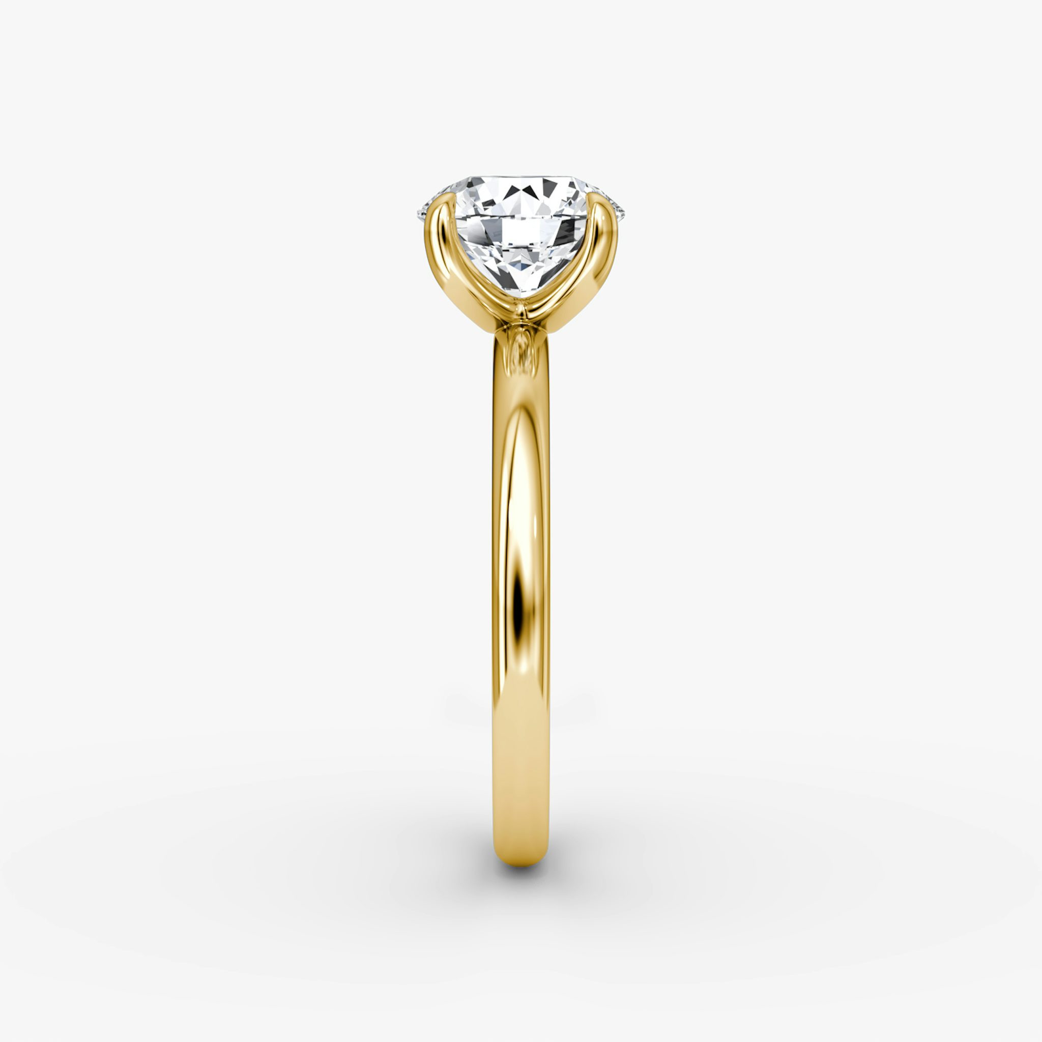 The Classic | Round Brilliant | 18k | Yellow Gold | bandAccent: Plain | bandWidth: large | caratWeight: other | diamondOrientation: vertical