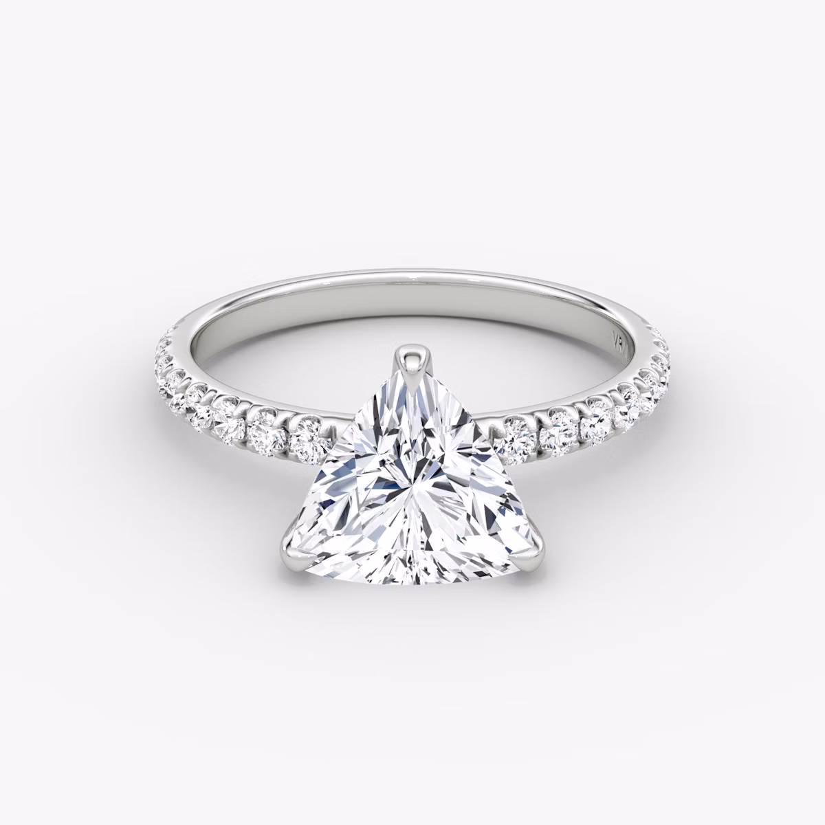 The Classic | Trillion | 18k | White Gold | bandAccent: Pavé | bandWidth: large | diamondOrientation: vertical | caratWeight: other