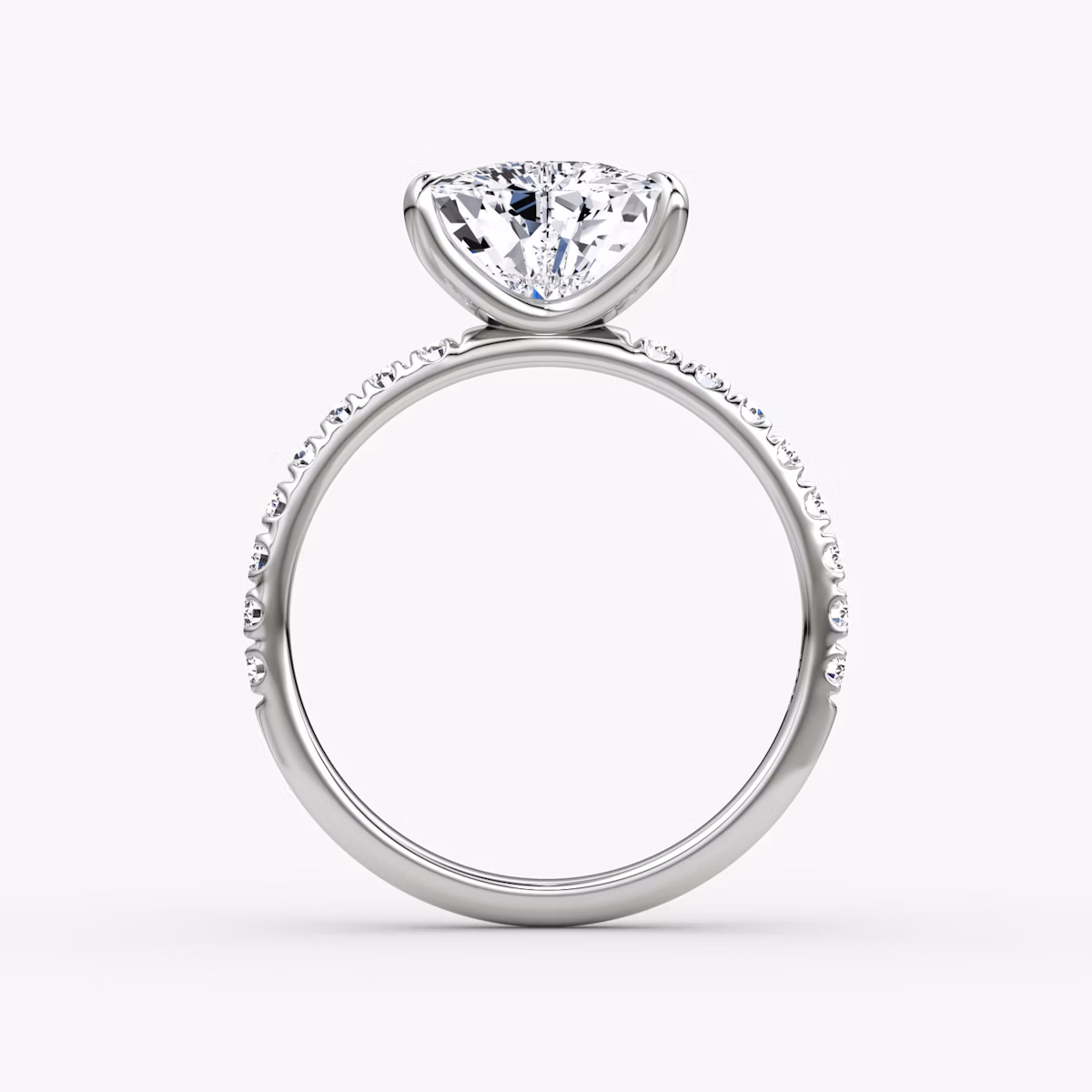 The Classic | Trillion | 18k | White Gold | bandAccent: Pavé | bandWidth: large | diamondOrientation: vertical | caratWeight: other