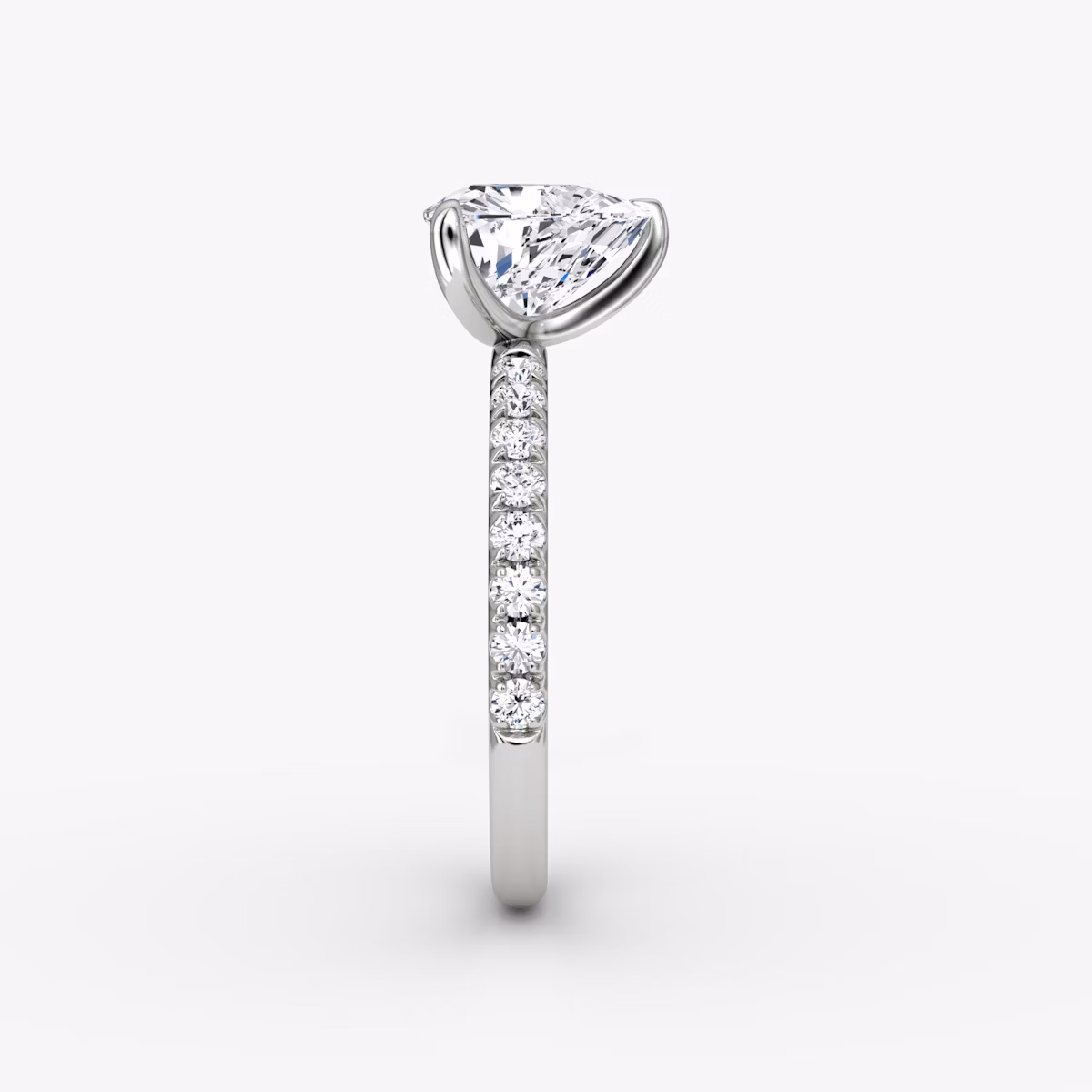 The Classic | Trillion | 18k | White Gold | bandAccent: Pavé | bandWidth: large | diamondOrientation: vertical | caratWeight: other