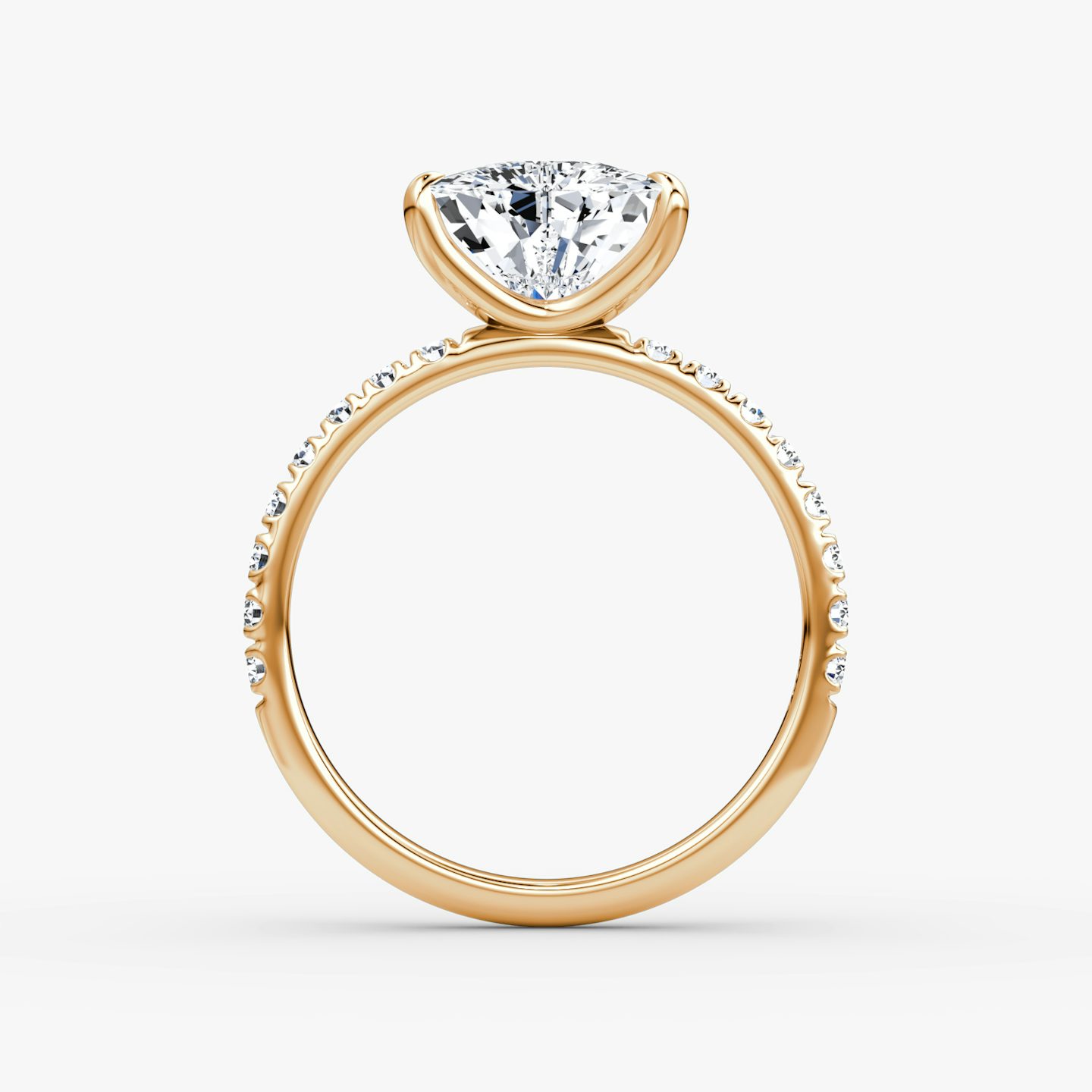 The Classic | Trillion | 14k | Rose Gold | bandAccent: Pavé | bandWidth: large | diamondOrientation: vertical | caratWeight: other