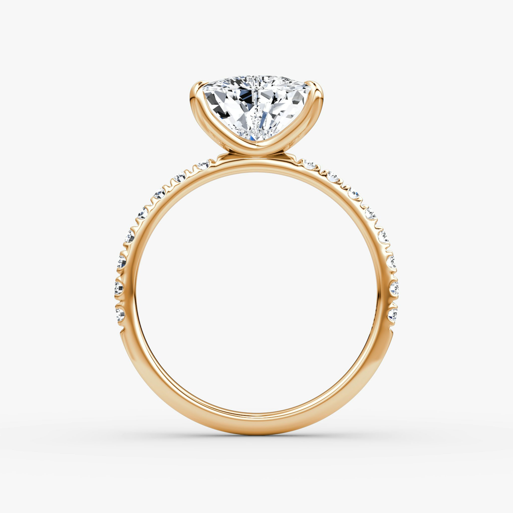 Classic | Trillant | 14k | Roségold | bandAccent: Mit Pavé-Besatz | bandWidth: large | diamondOrientation: vertical | caratWeight: other