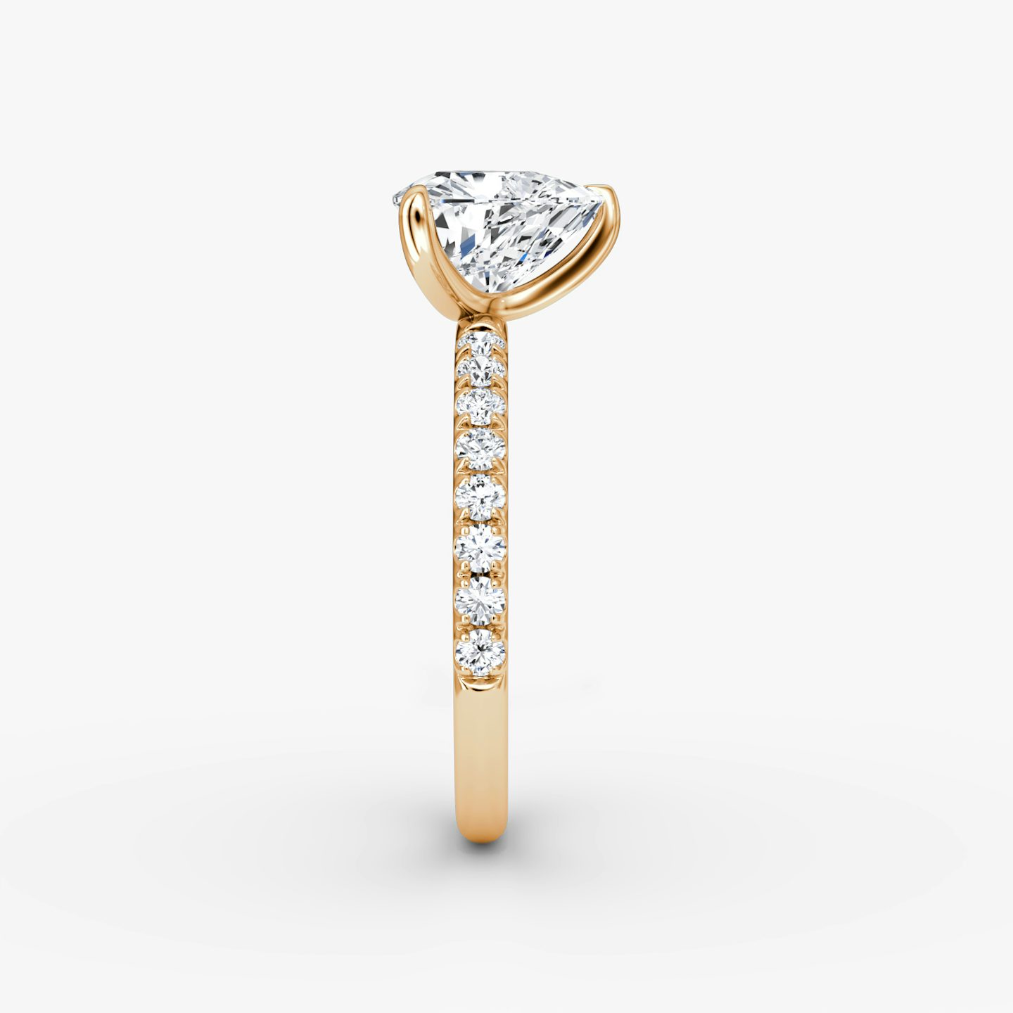 The Classic | Trillion | 14k | Rose Gold | bandAccent: Pavé | bandWidth: large | diamondOrientation: vertical | caratWeight: other