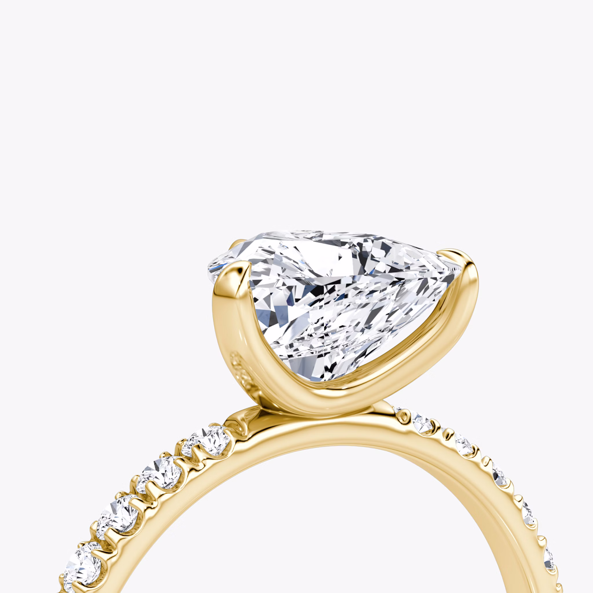 The Classic | Trillion | 18k | Yellow Gold | bandAccent: Pavé | bandWidth: large | diamondOrientation: vertical | caratWeight: other