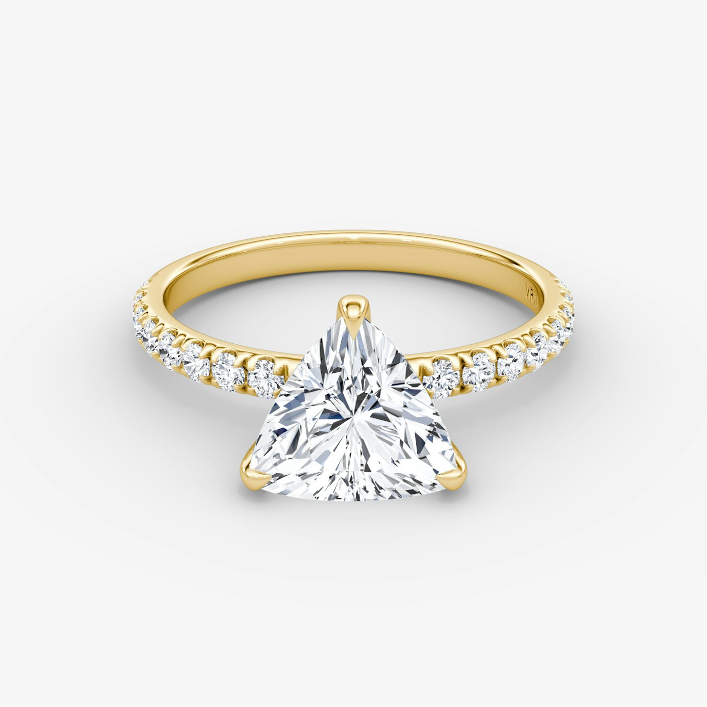 The Classic | Trillion | 18k | Yellow Gold | bandAccent: Pavé | bandWidth: large | diamondOrientation: vertical | caratWeight: other