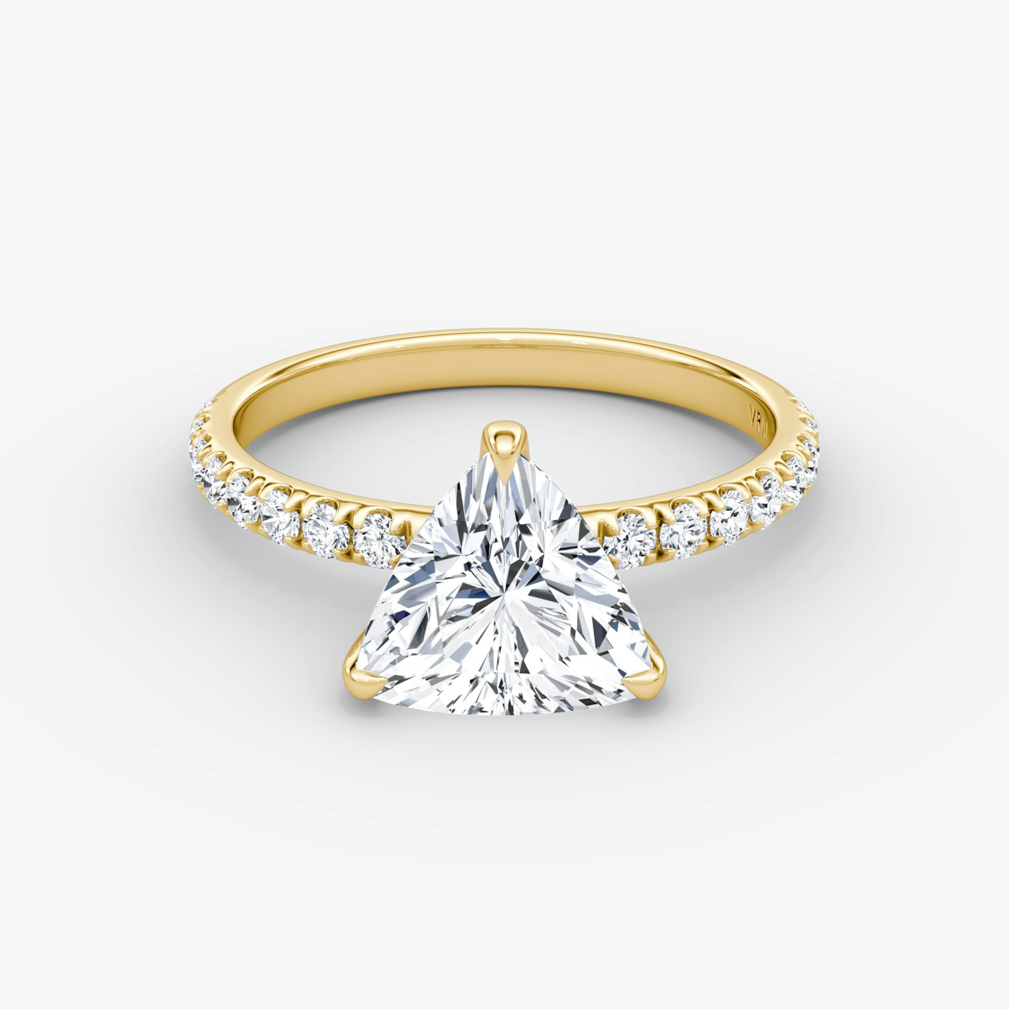The Classic | Trillion | 18k | Yellow Gold | bandAccent: Pavé | bandWidth: large | diamondOrientation: vertical | caratWeight: other