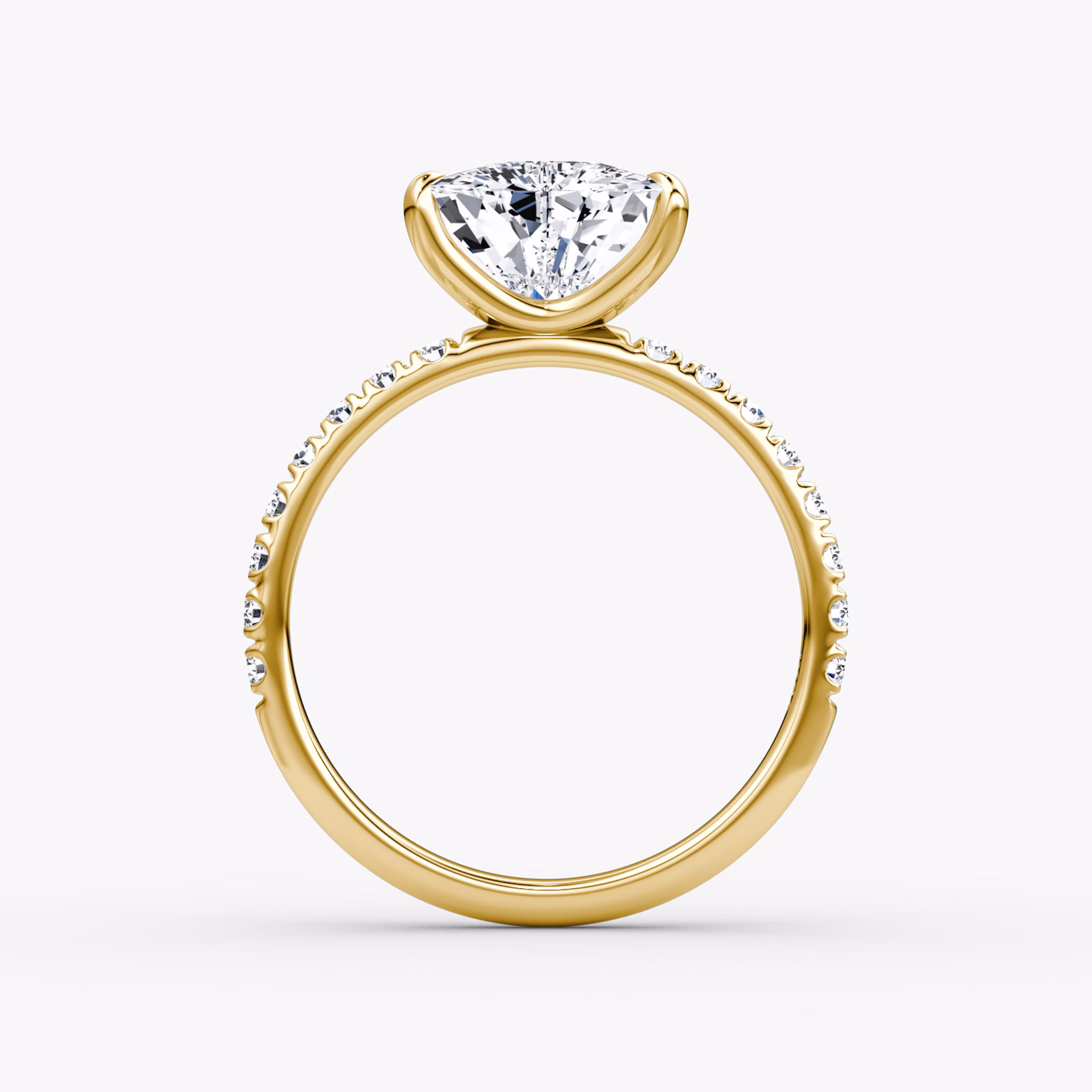 The Classic | Trillion | 18k | Yellow Gold | bandAccent: Pavé | bandWidth: large | diamondOrientation: vertical | caratWeight: other
