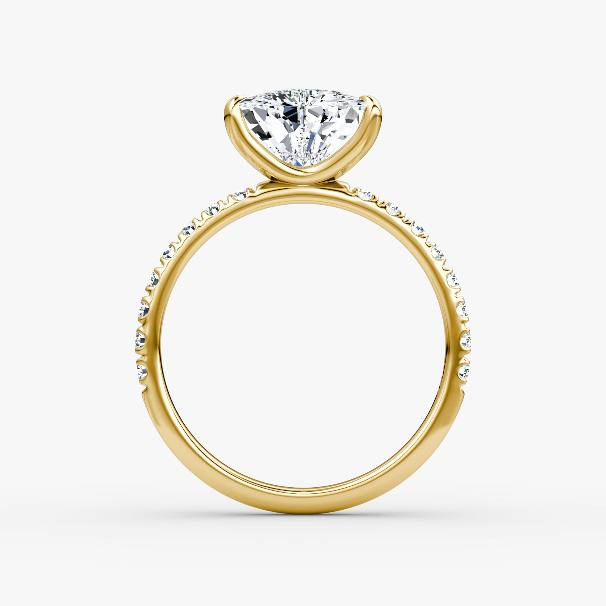 The Classic | Trillion | 18k | Yellow Gold | bandAccent: Pavé | bandWidth: large | diamondOrientation: vertical | caratWeight: other