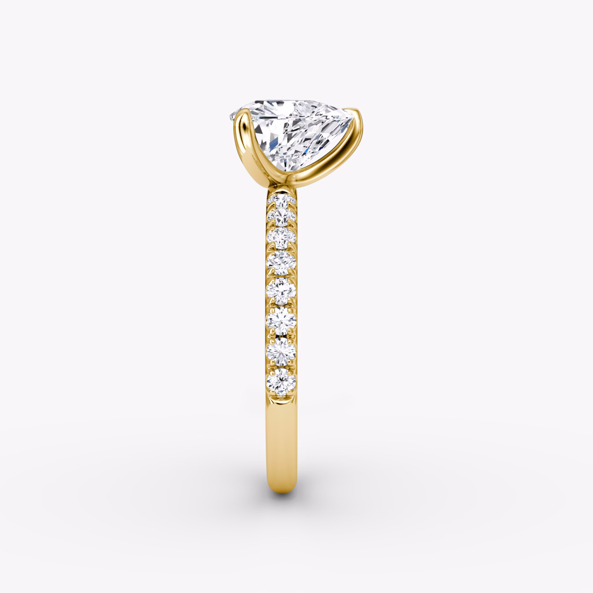 The Classic | Trillion | 18k | Yellow Gold | bandAccent: Pavé | bandWidth: large | diamondOrientation: vertical | caratWeight: other