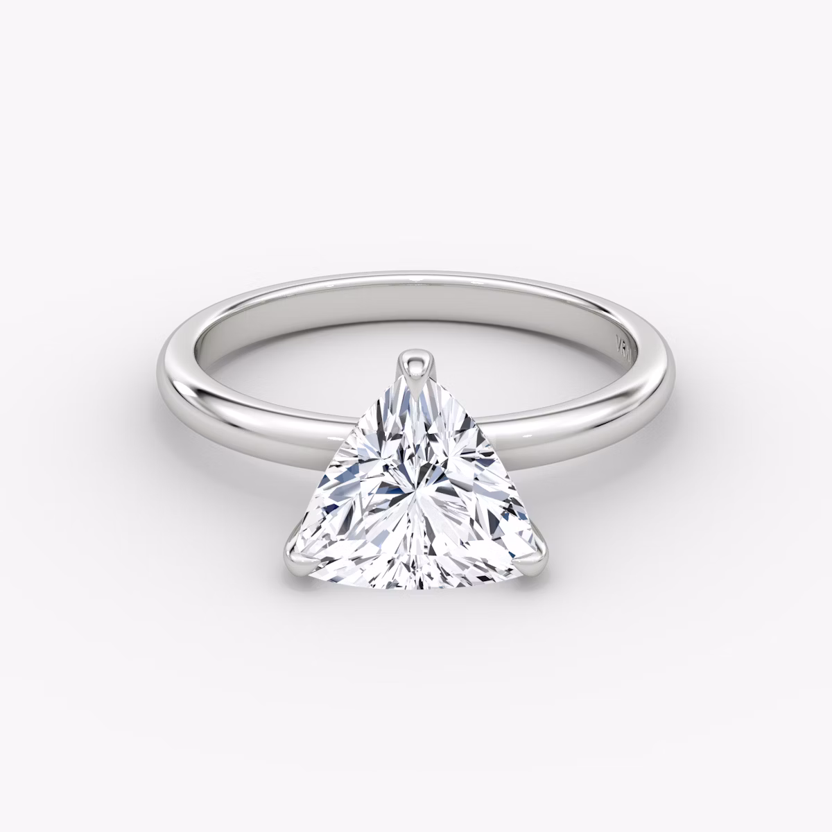 The Classic | Trillion | 18k | White Gold | bandAccent: Plain | bandWidth: large | diamondOrientation: vertical | caratWeight: other