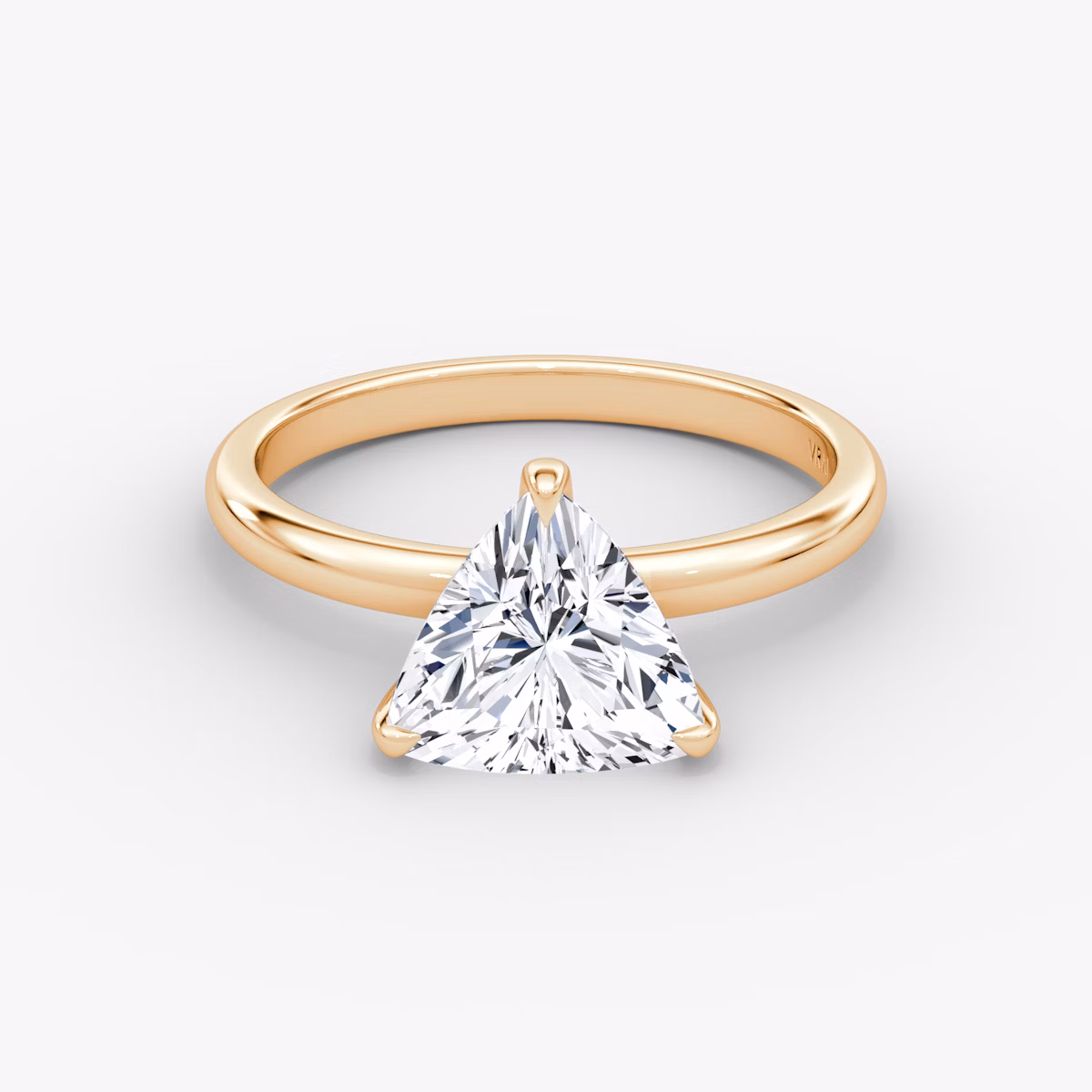 The Classic | Trillion | 14k | Rose Gold | bandAccent: Plain | bandWidth: large | diamondOrientation: vertical | caratWeight: other