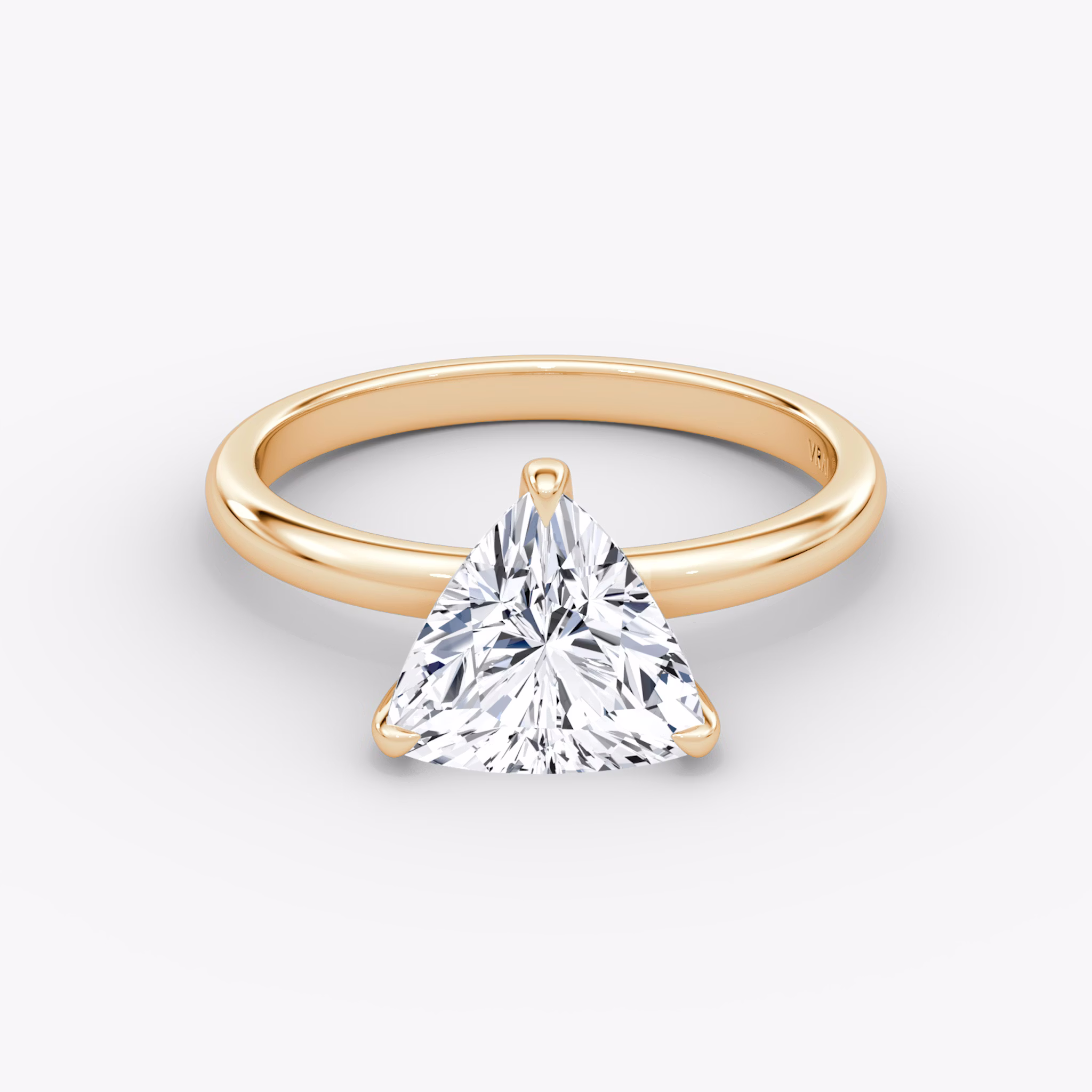 The Classic | Trillion | 14k | Rose Gold | bandAccent: Plain | bandWidth: large | diamondOrientation: vertical | caratWeight: other