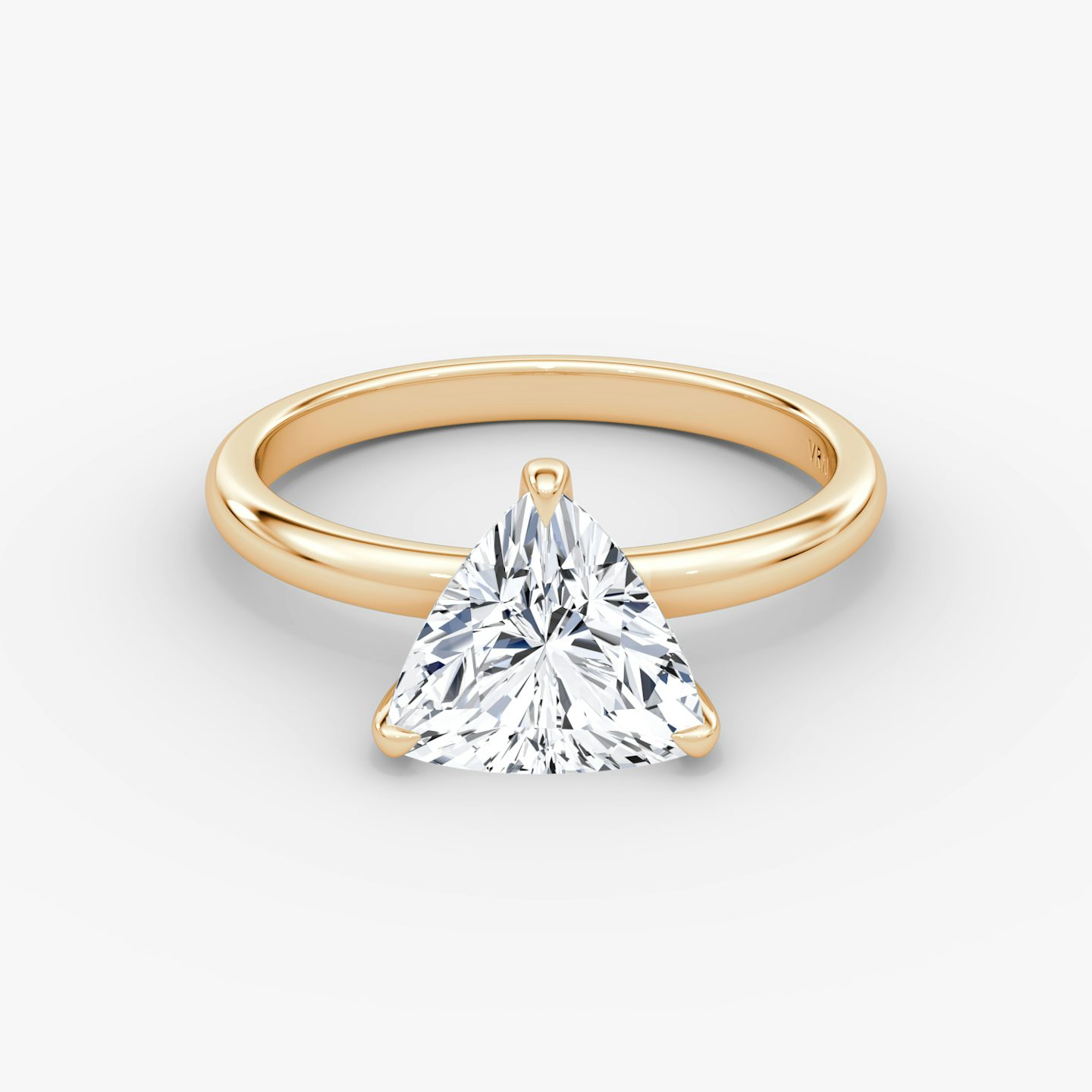 The Classic | Trillion | 14k | Rose Gold | bandAccent: Plain | bandWidth: large | diamondOrientation: vertical | caratWeight: other
