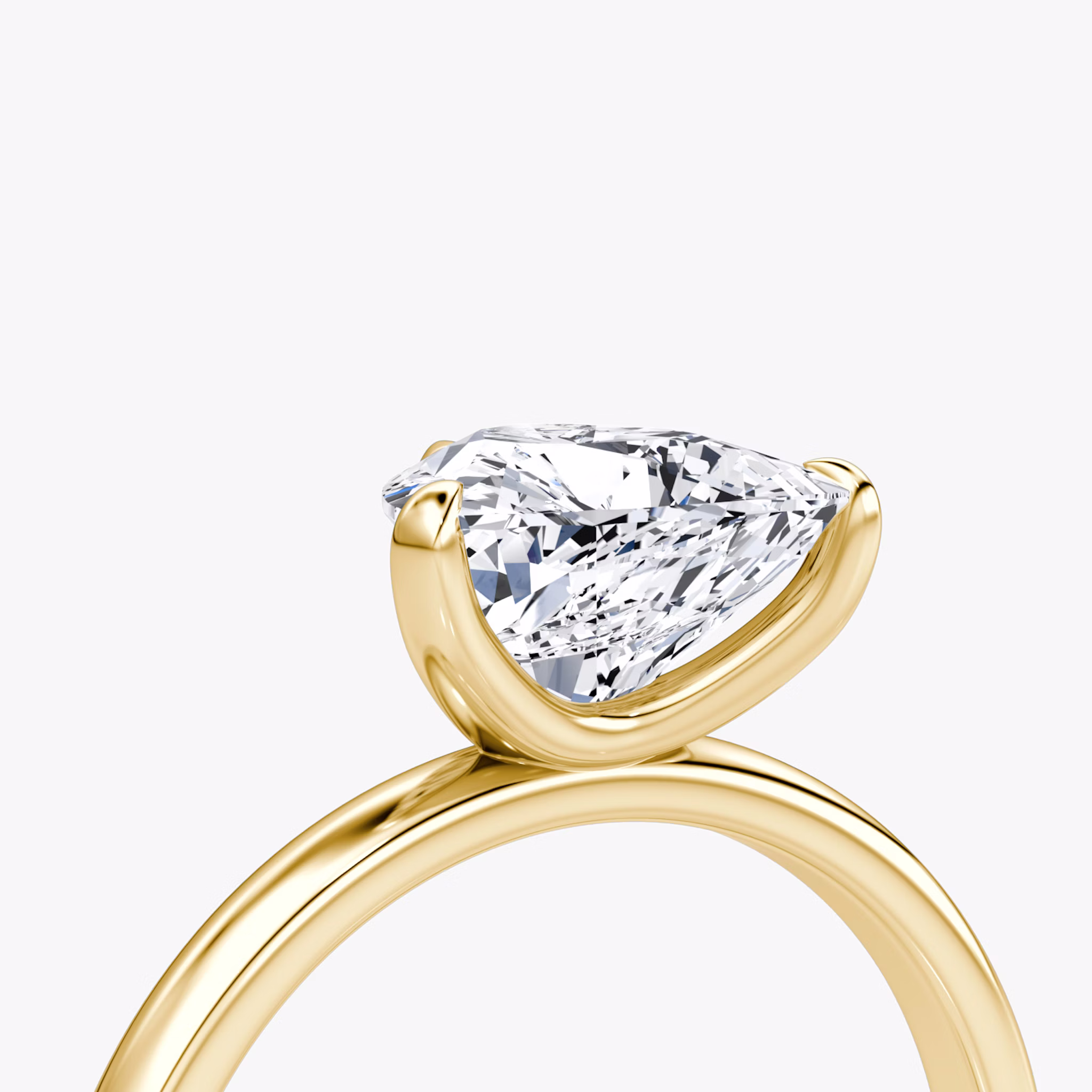 The Classic | Trillion | 18k | Yellow Gold | bandAccent: Plain | bandWidth: large | diamondOrientation: vertical | caratWeight: other