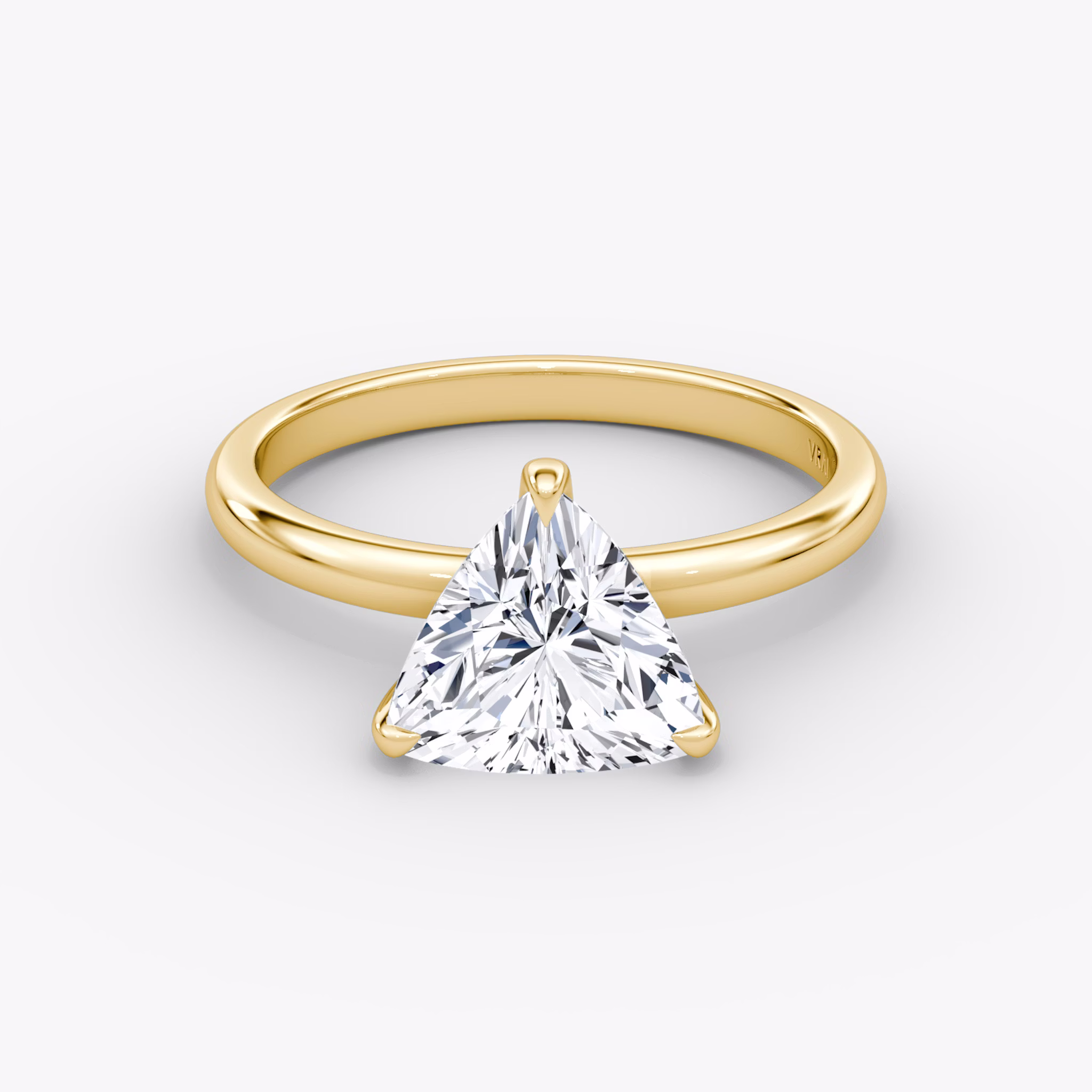 The Classic | Trillion | 18k | Yellow Gold | bandAccent: Plain | bandWidth: large | diamondOrientation: vertical | caratWeight: other