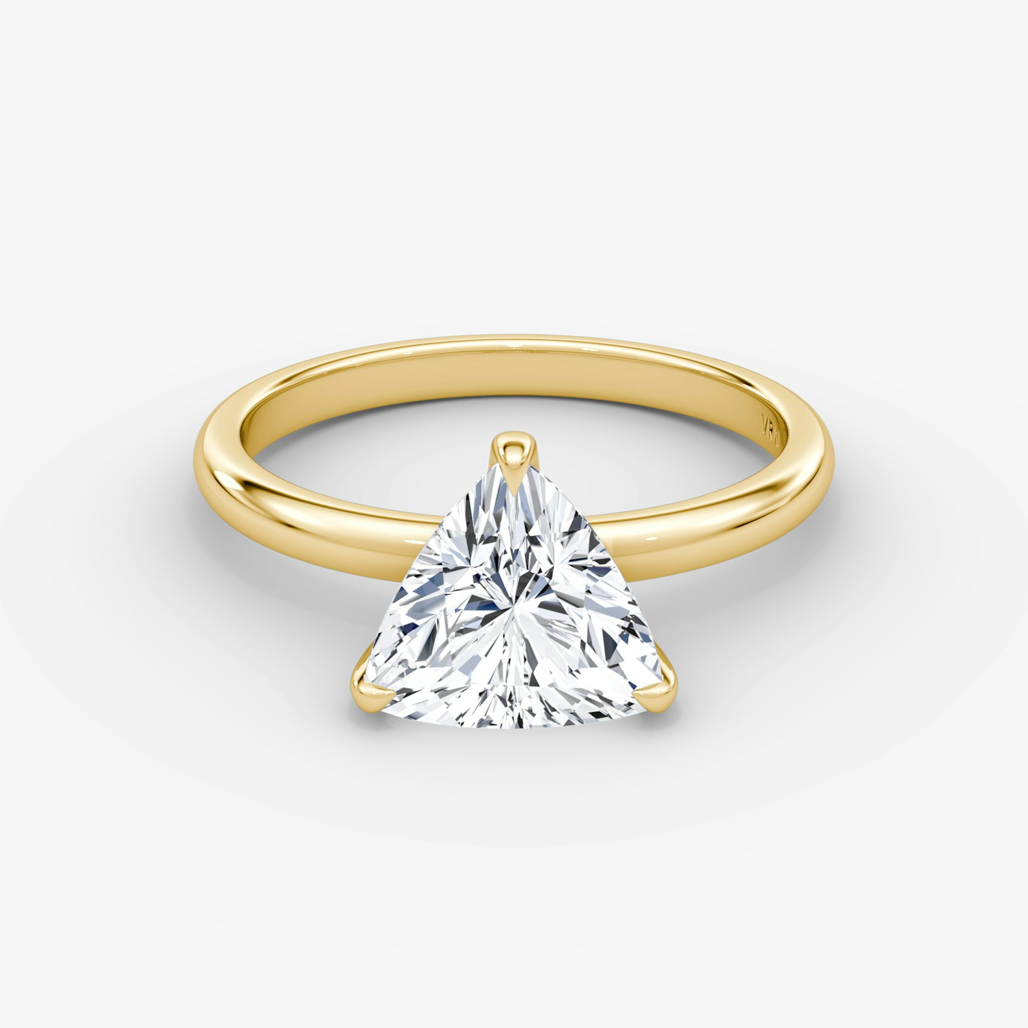 The Classic | Trillion | 18k | Yellow Gold | bandAccent: Plain | bandWidth: large | diamondOrientation: vertical | caratWeight: other