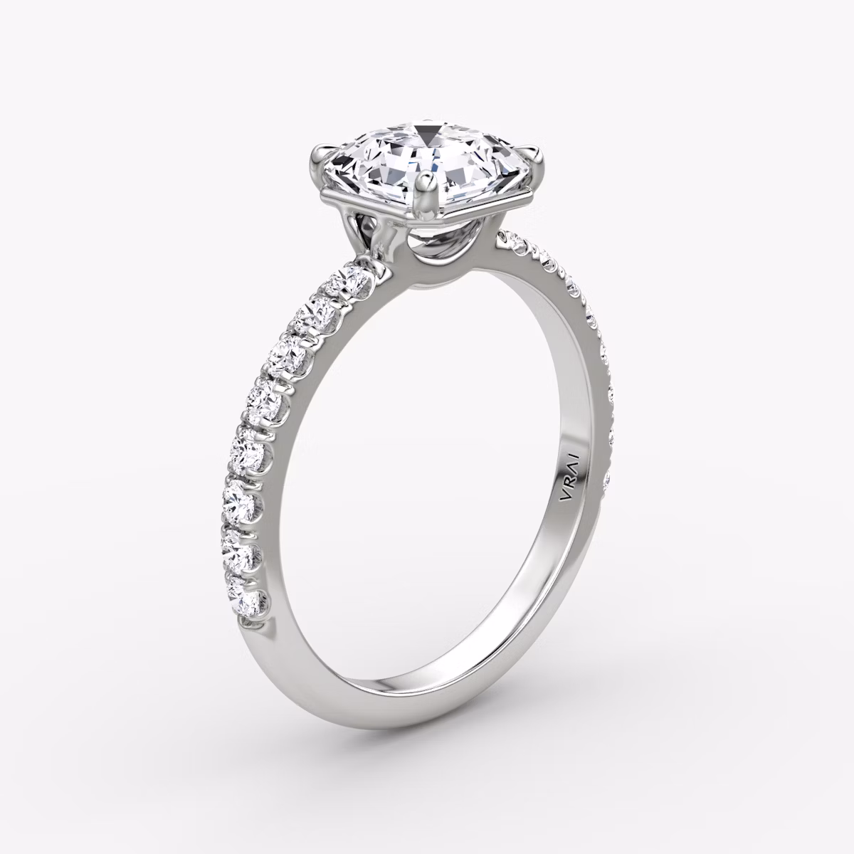 The Signature | Asscher | Platinum | bandAccent: Pavé | bandWidth: large | hiddenHalo: no | diamondOrientation: vertical | caratWeight: other