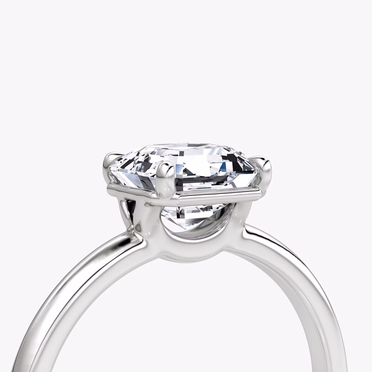 The Signature | Asscher | Platinum | bandAccent: Plain | bandWidth: large | hiddenHalo: no | diamondOrientation: vertical | caratWeight: other