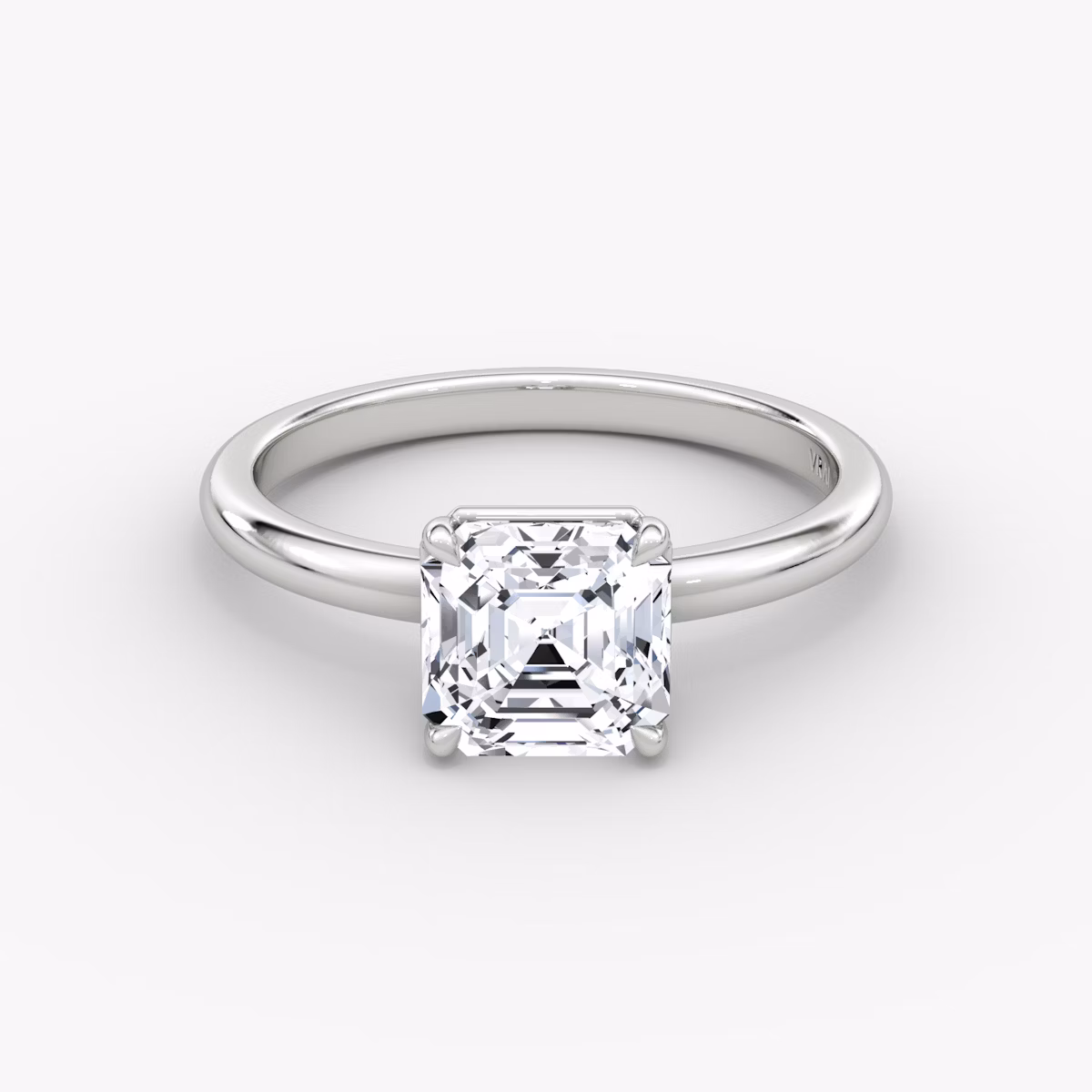 The Signature | Asscher | Platinum | bandAccent: Plain | bandWidth: large | hiddenHalo: no | diamondOrientation: vertical | caratWeight: other