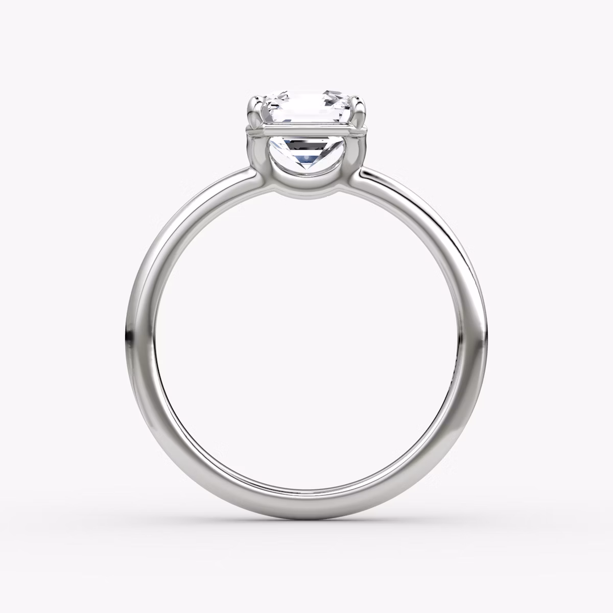 The Signature | Asscher | Platinum | bandAccent: Plain | bandWidth: large | hiddenHalo: no | diamondOrientation: vertical | caratWeight: other