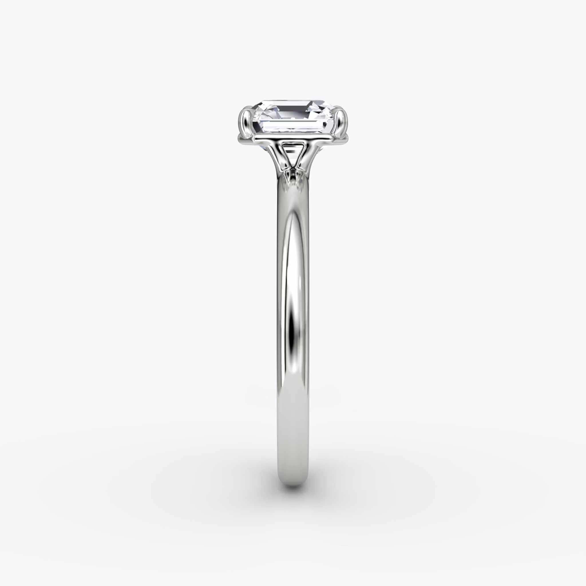 The Signature | Asscher | 18k | White Gold | bandAccent: Plain | bandWidth: large | hiddenHalo: no | diamondOrientation: vertical | caratWeight: other