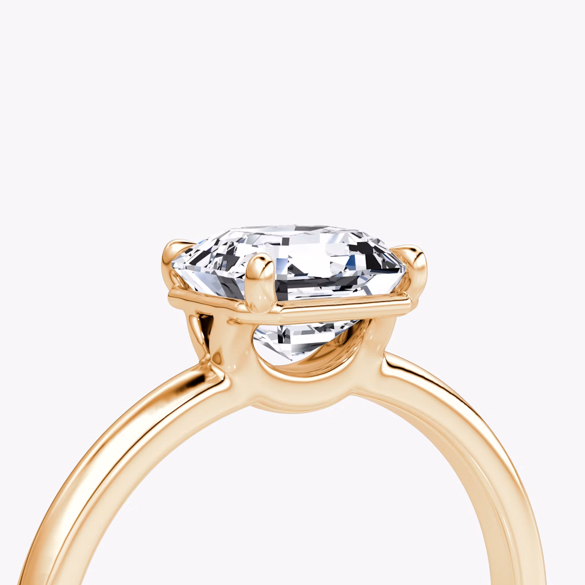 The Signature | Asscher | 14k | Rose Gold | bandAccent: Plain | bandWidth: large | hiddenHalo: no | diamondOrientation: vertical | caratWeight: other