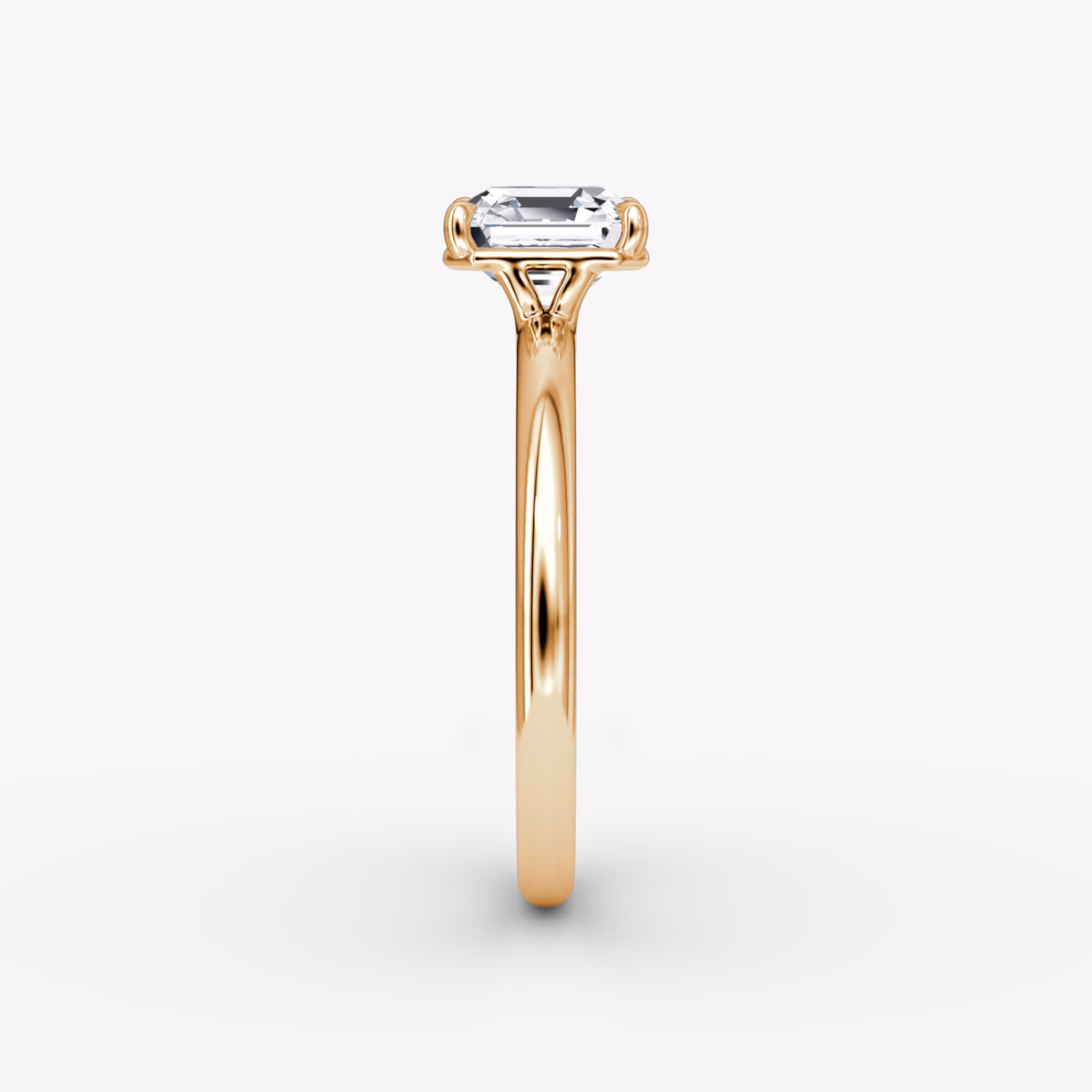 The Signature | Asscher | 14k | Rose Gold | bandAccent: Plain | bandWidth: large | hiddenHalo: no | diamondOrientation: vertical | caratWeight: other