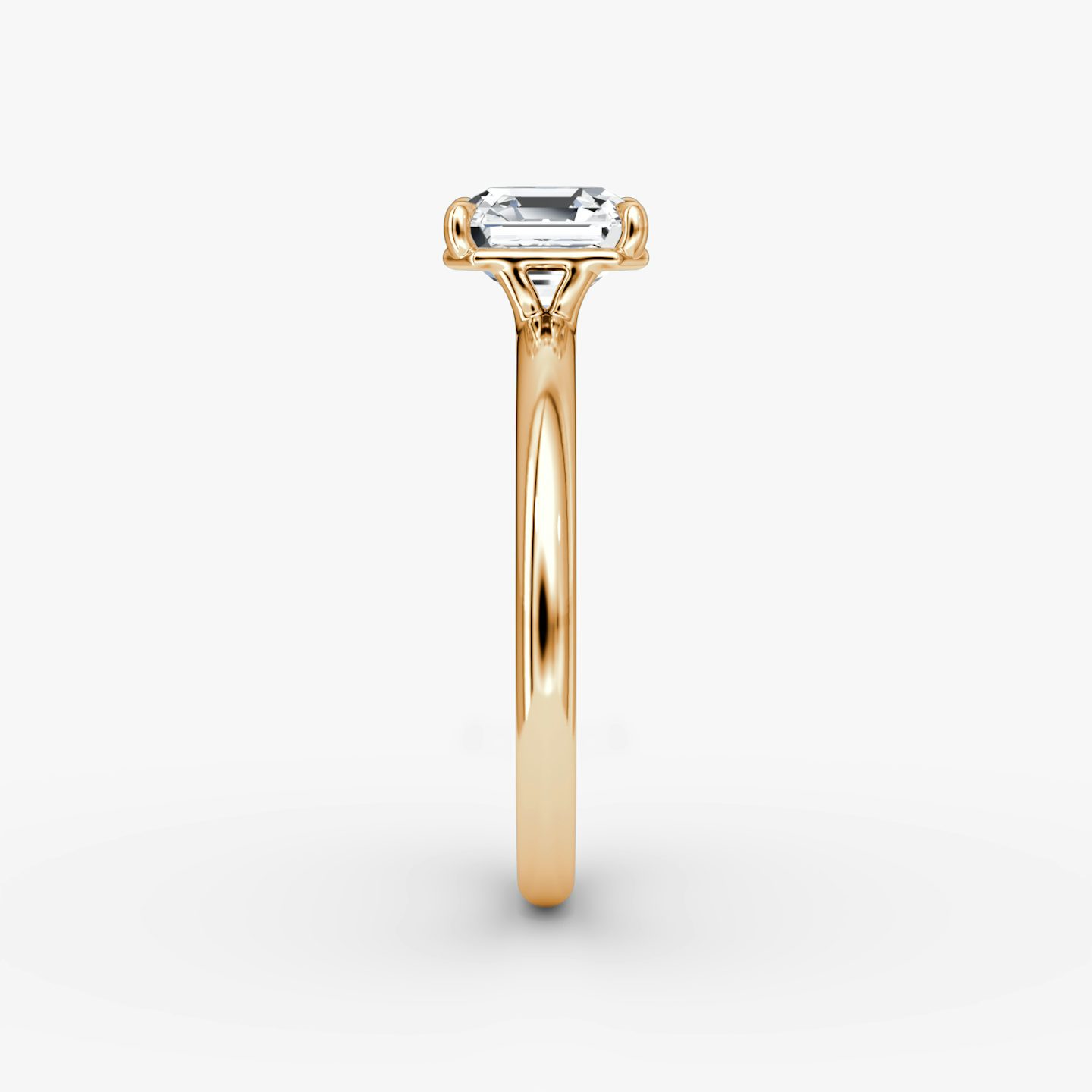 Anillo de compromiso Signature | Asscher | 14k | Oro rosa | bandAccent: Simple | bandWidth: large | hiddenHalo: no | diamondOrientation: vertical | caratWeight: other