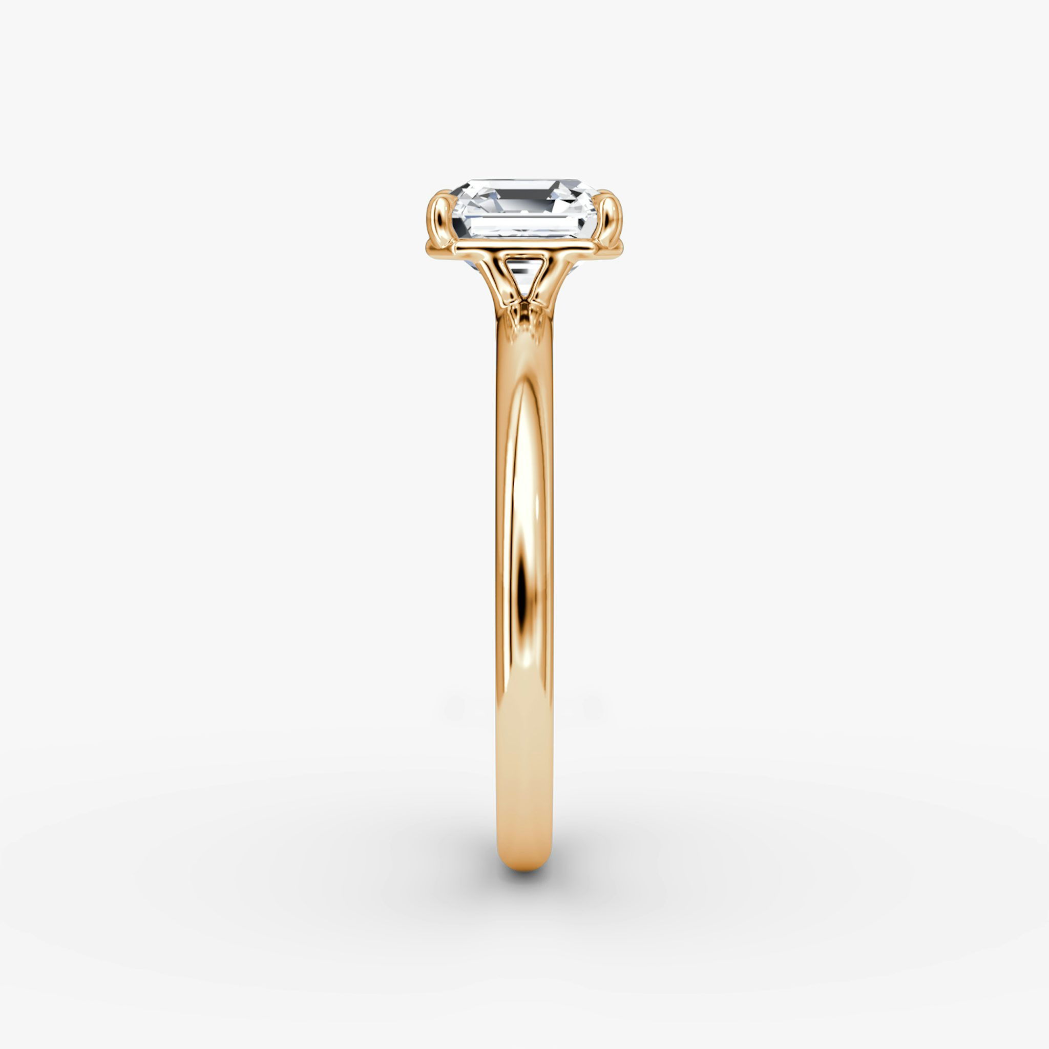 The Signature | Asscher | 14k | Rose Gold | bandAccent: Plain | bandWidth: large | hiddenHalo: no | diamondOrientation: vertical | caratWeight: other