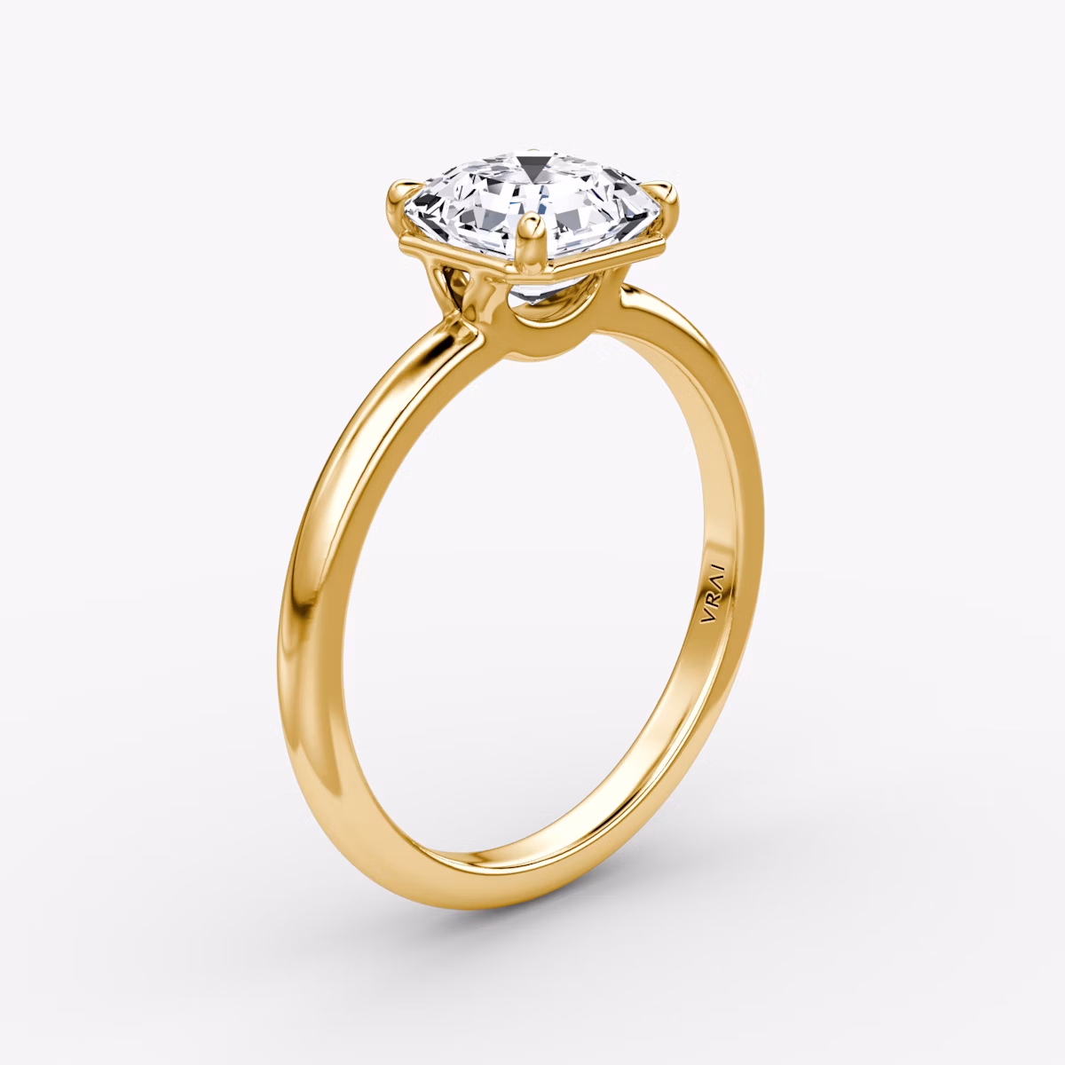 The Signature | Asscher | 18k | Yellow Gold | bandAccent: Plain | bandWidth: large | hiddenHalo: no | diamondOrientation: vertical | caratWeight: other