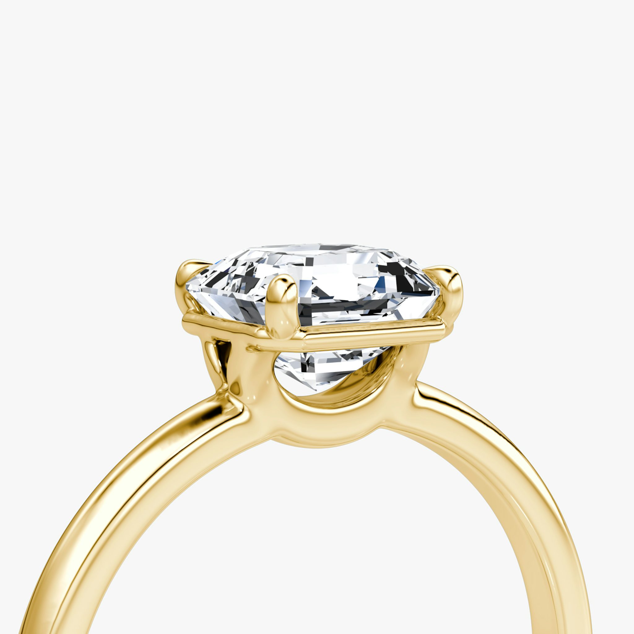 The Signature | Asscher | 18k | Yellow Gold | bandAccent: Plain | bandWidth: large | hiddenHalo: no | diamondOrientation: vertical | caratWeight: other