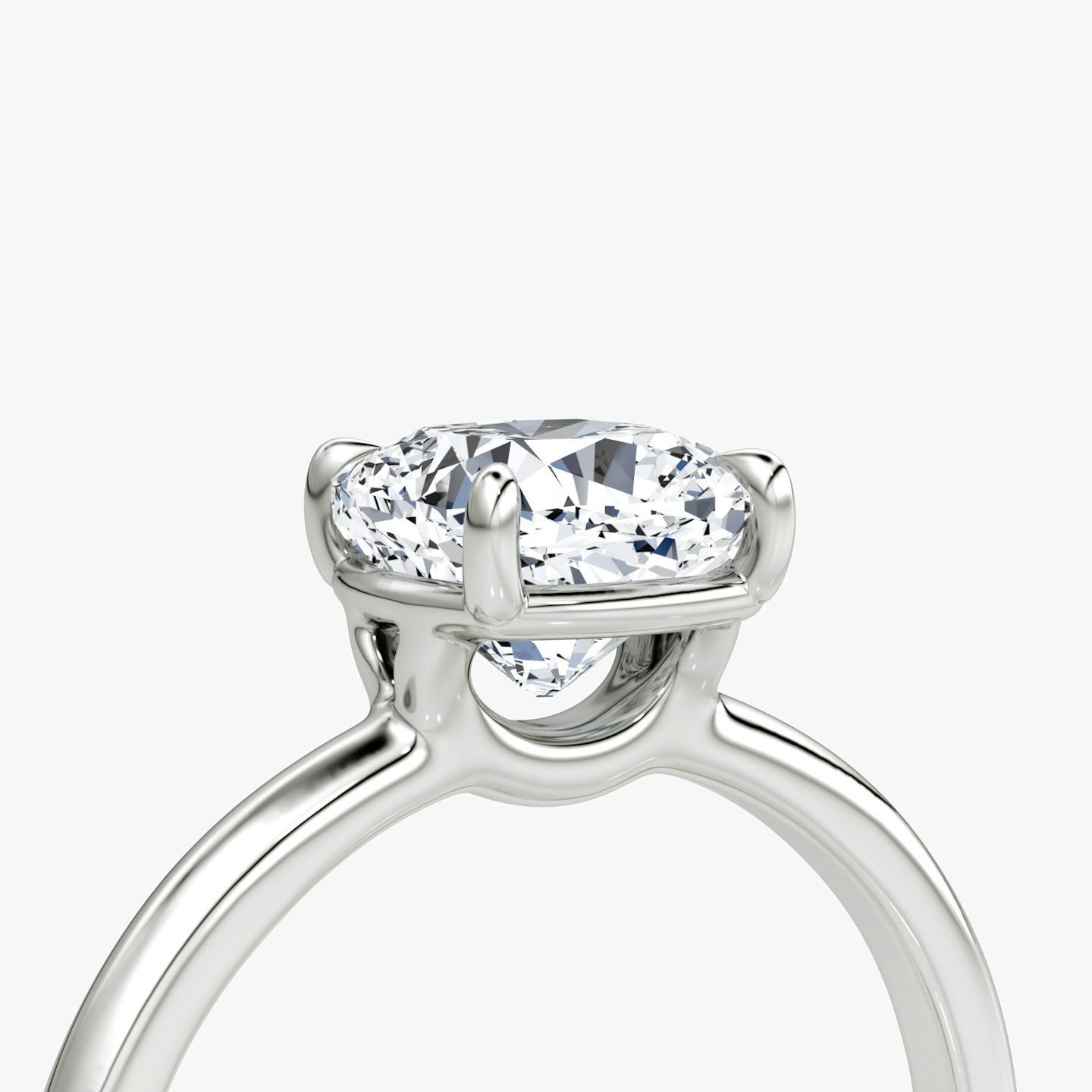The Signature | Cushion | 18k | White Gold | bandAccent: Plain | bandWidth: large | hiddenHalo: no | diamondOrientation: vertical | caratWeight: other