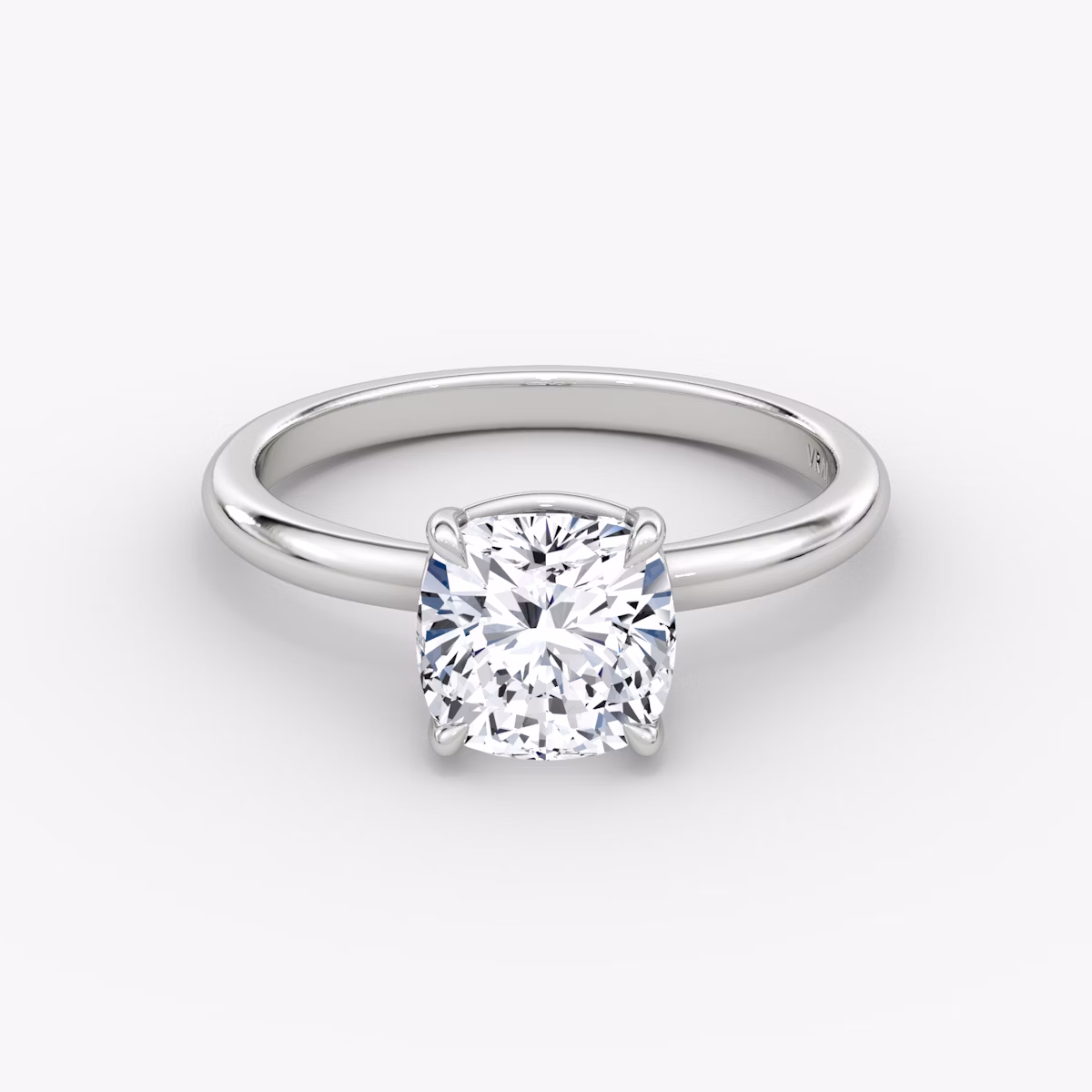 The Signature | Cushion | Platinum | bandAccent: Plain | bandWidth: large | hiddenHalo: no | diamondOrientation: vertical | caratWeight: other
