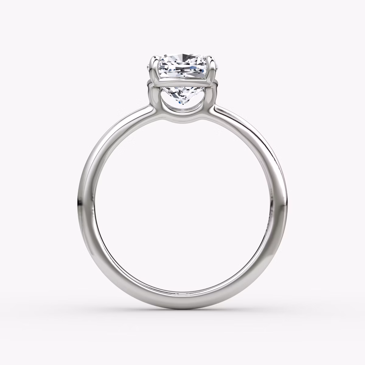 The Signature | Cushion | Platinum | bandAccent: Plain | bandWidth: large | hiddenHalo: no | diamondOrientation: vertical | caratWeight: other