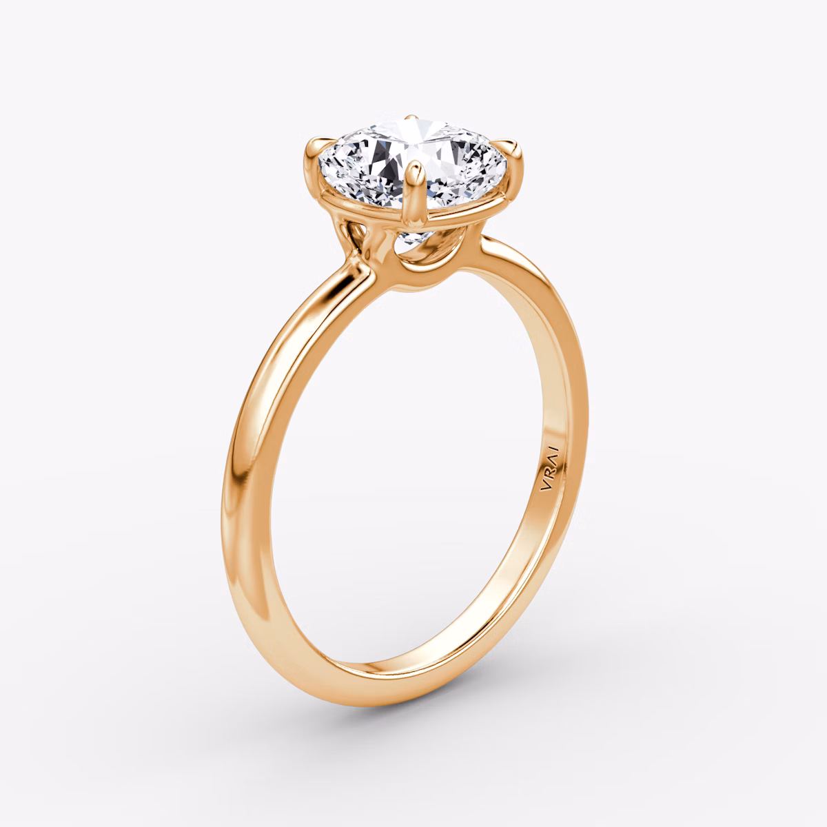 The Signature | Cushion | 14k | Rose Gold | bandAccent: Plain | bandWidth: large | hiddenHalo: no | diamondOrientation: vertical | caratWeight: other