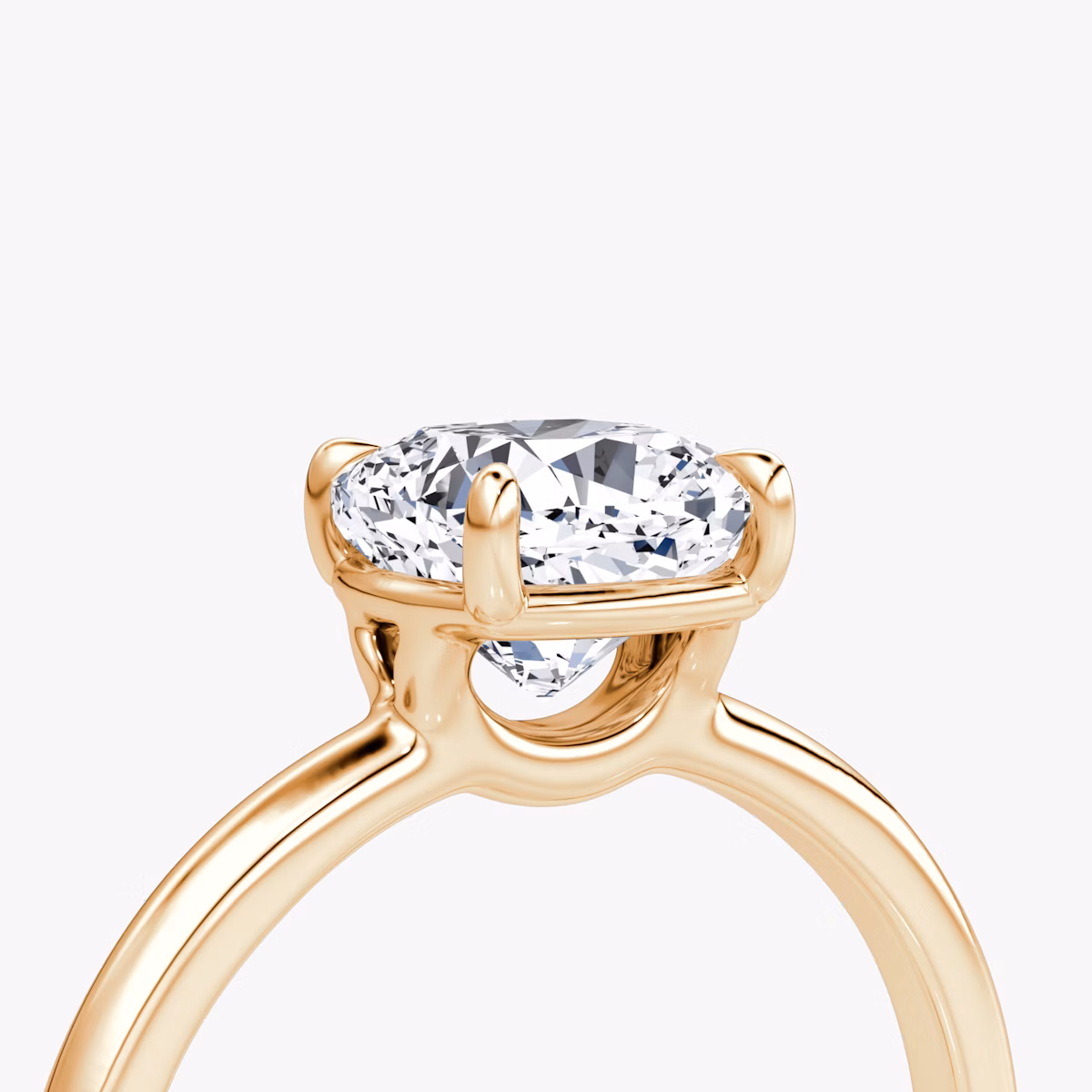 The Signature | Cushion | 14k | Rose Gold | bandAccent: Plain | bandWidth: large | hiddenHalo: no | diamondOrientation: vertical | caratWeight: other